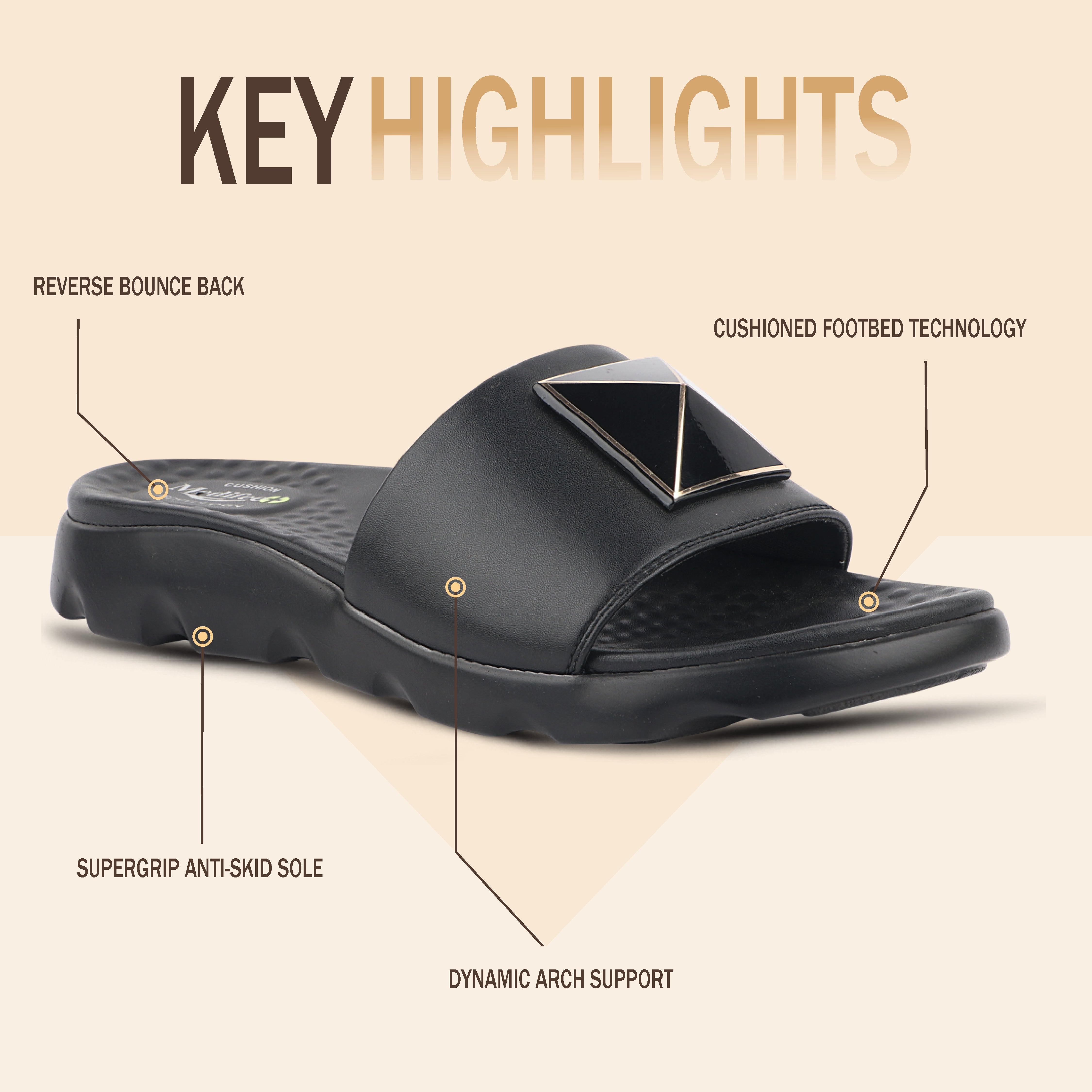 Medifeet Orthopedic Slides With Arch Support For Women's