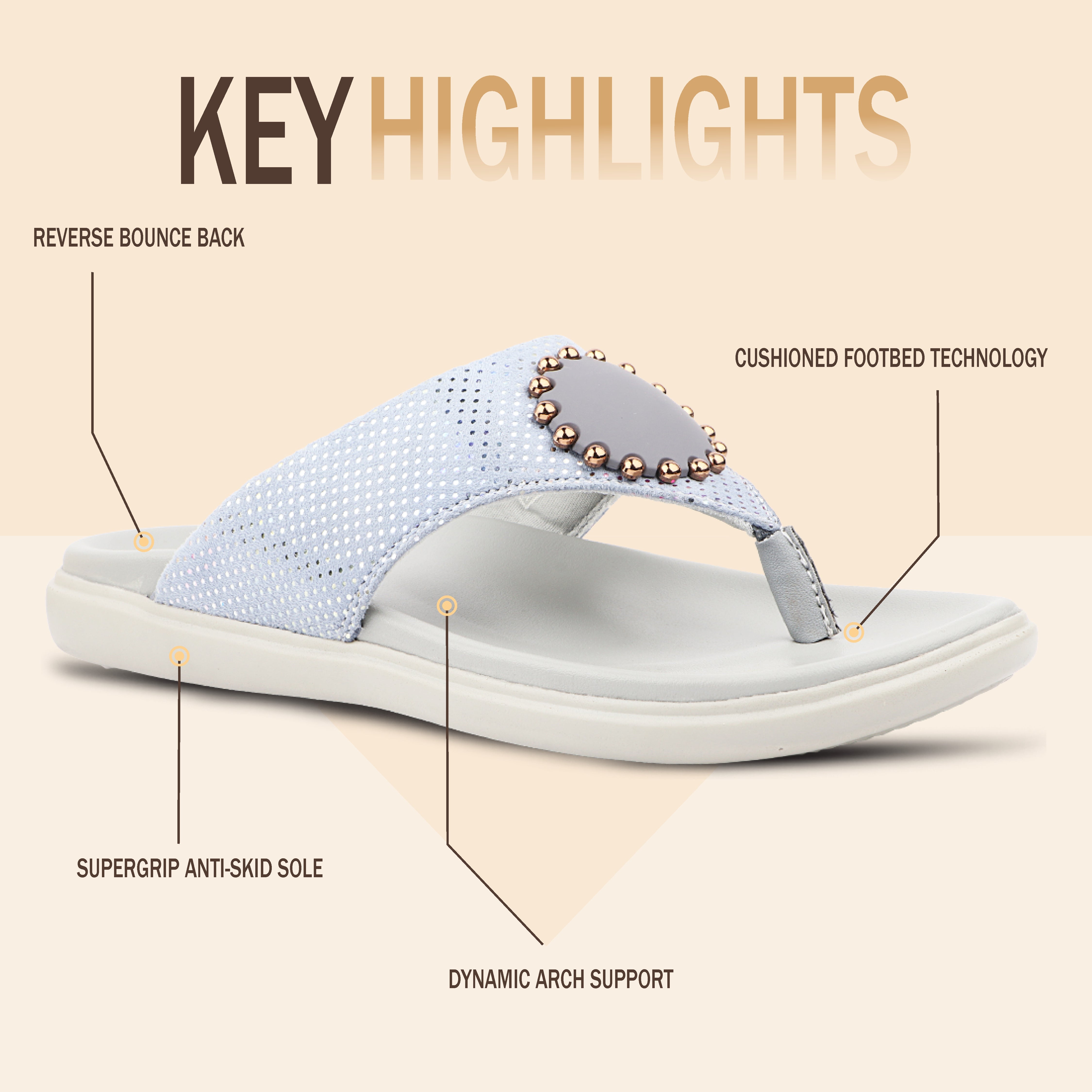 Medifeet LuxeArch Women’s Orthopedic Embellished Slip-On Slippers – Premium Comfort with Cushion Technology