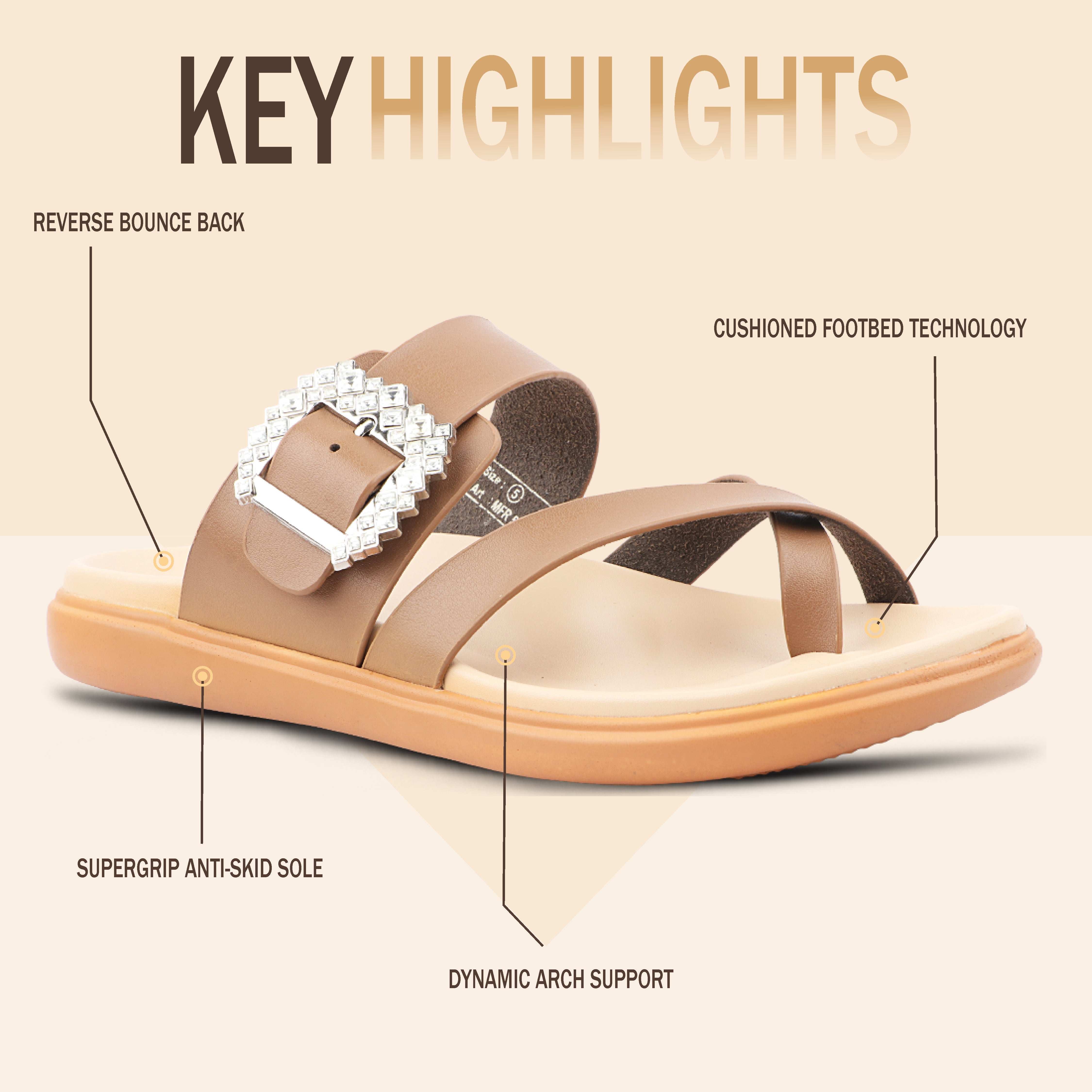 Medifeet embellished cross strap women sandals