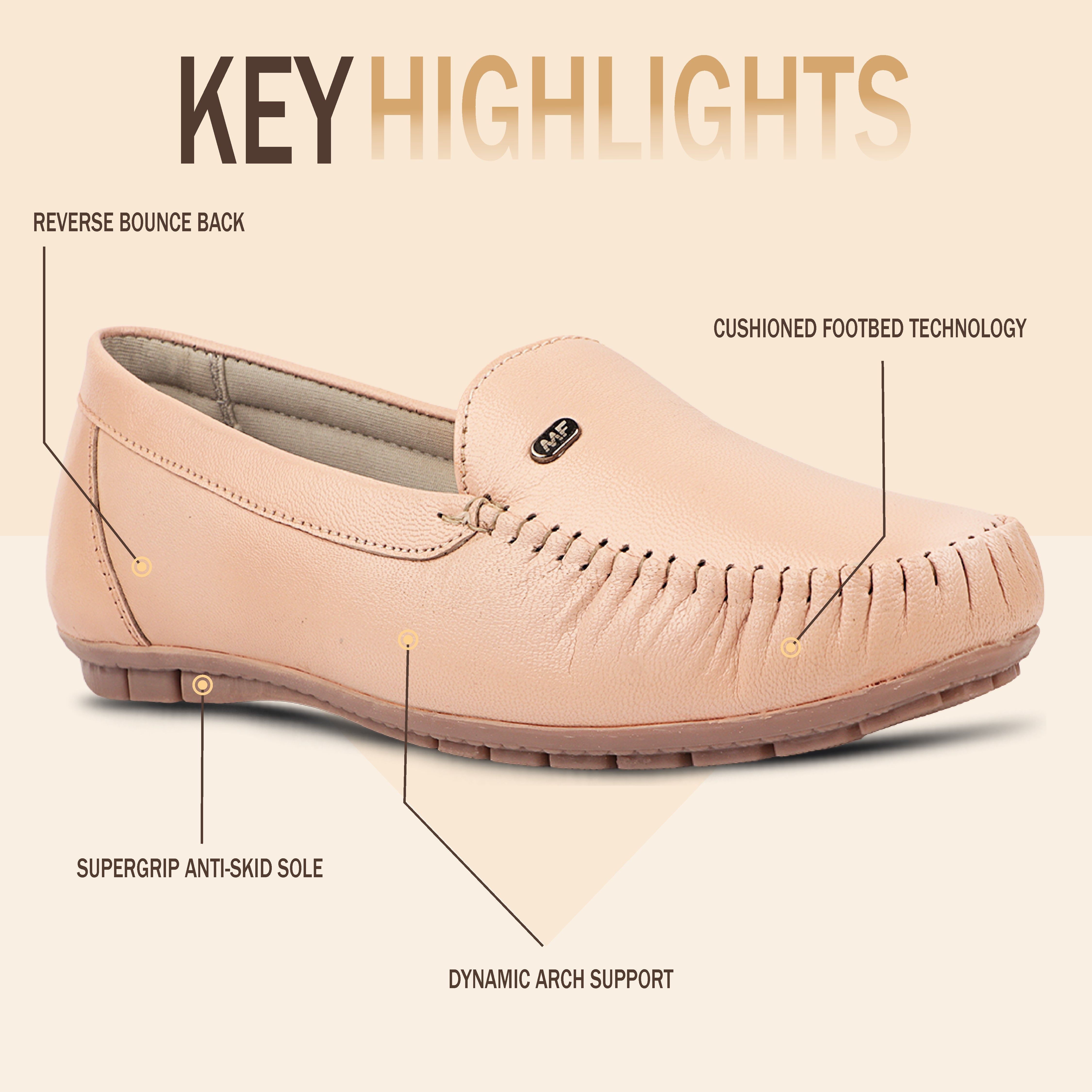 Pointed-Toe Leather Loafers for Women with Extra Cushion