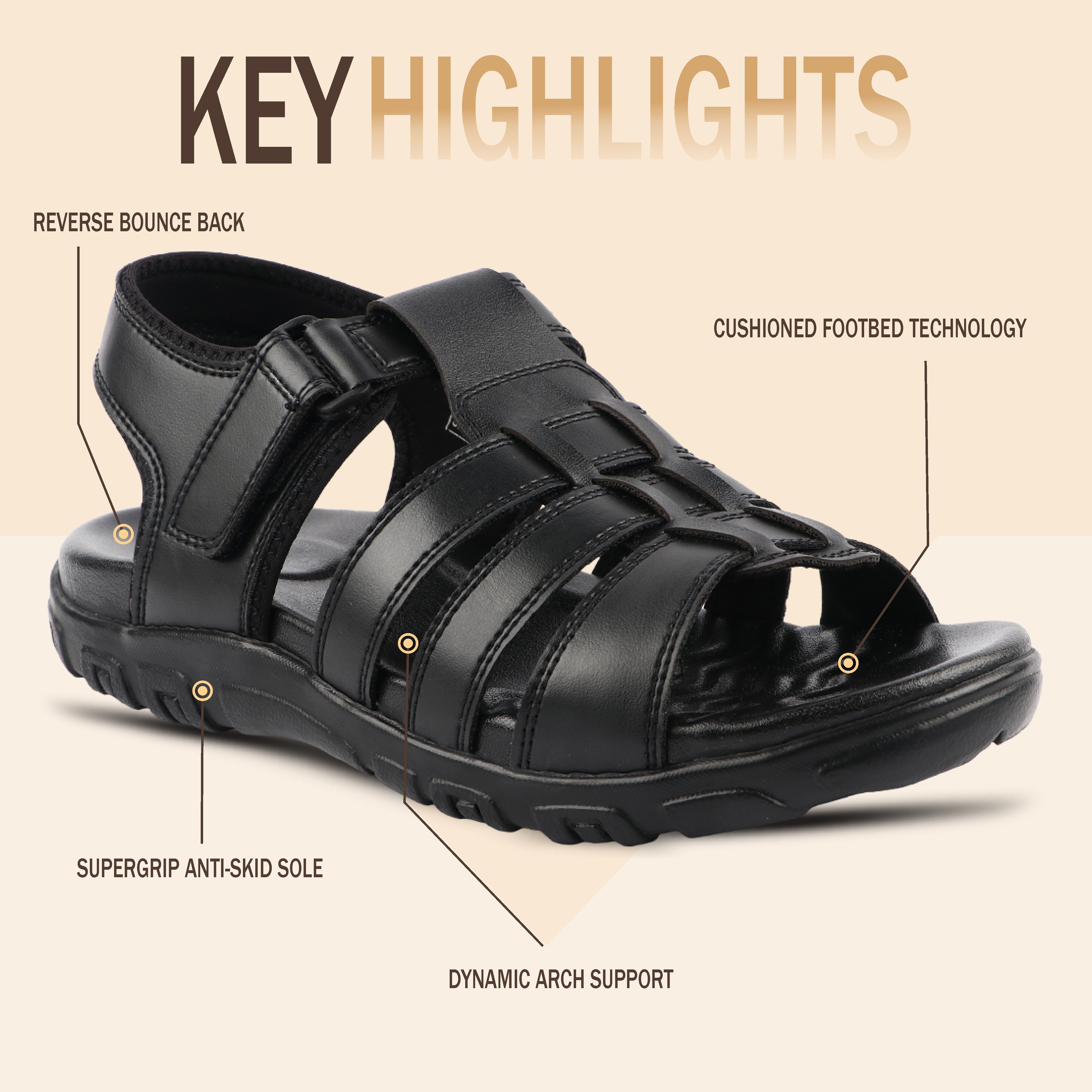 Medifeet Orthopedic Outdoor Comfort Sandals for Men's With Arch Support