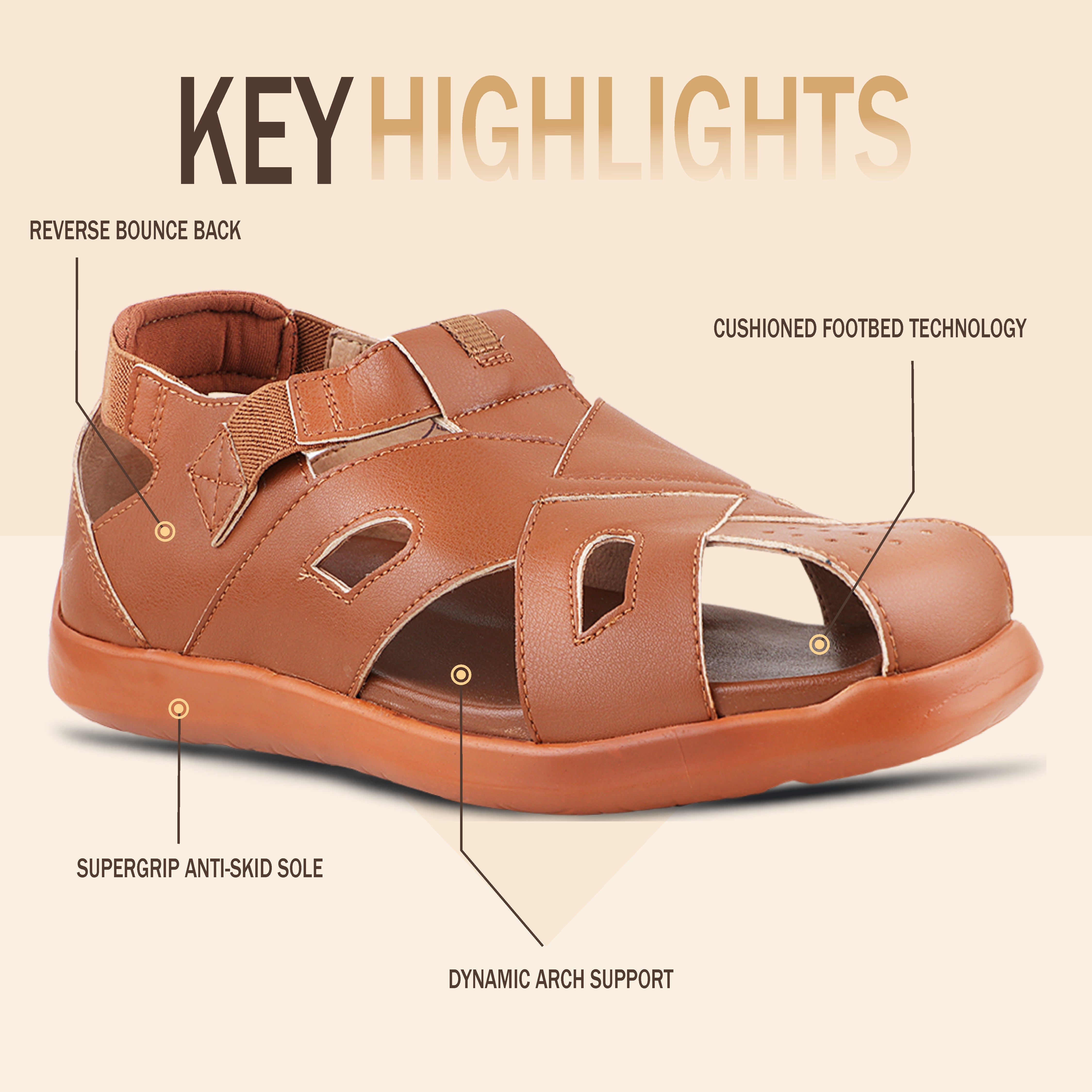 Medifeet FootCare Fishermen Sandals For Men's With Anti-Skid & Arch Support Comfort