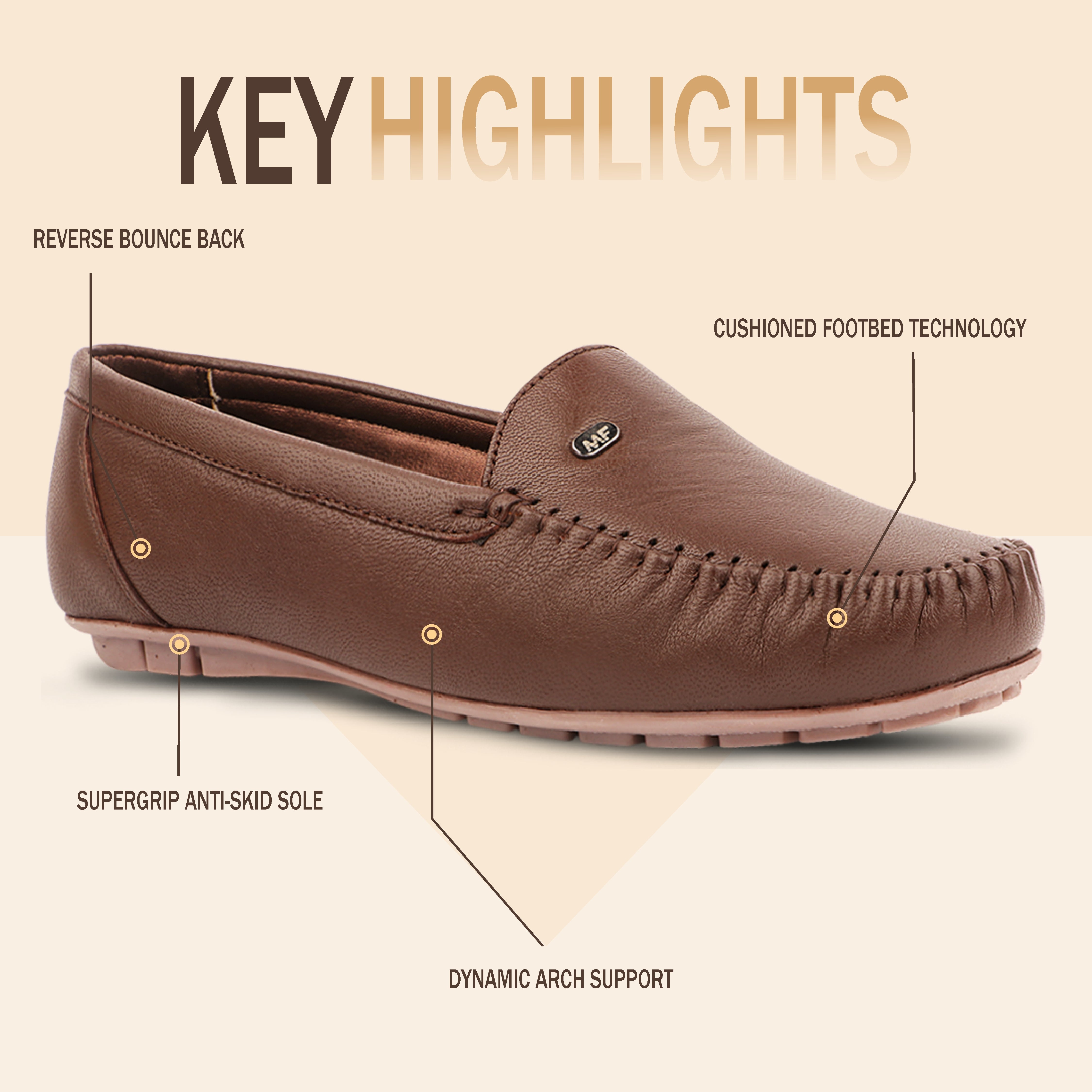 Pointed-Toe Leather Loafers for Women with Extra Cushion