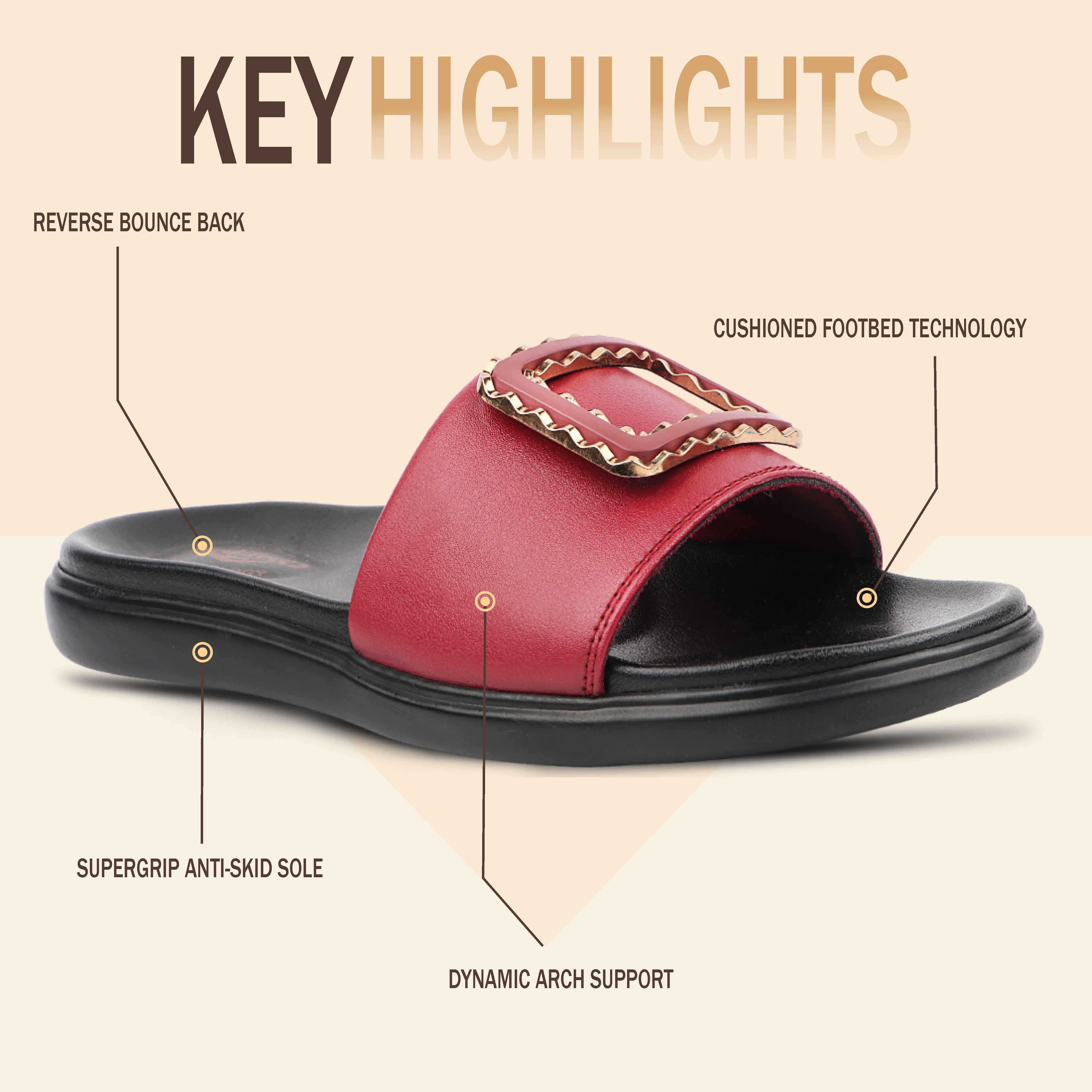 Medifeet Leather Sliders for Women (Comfortable & Classic Design)