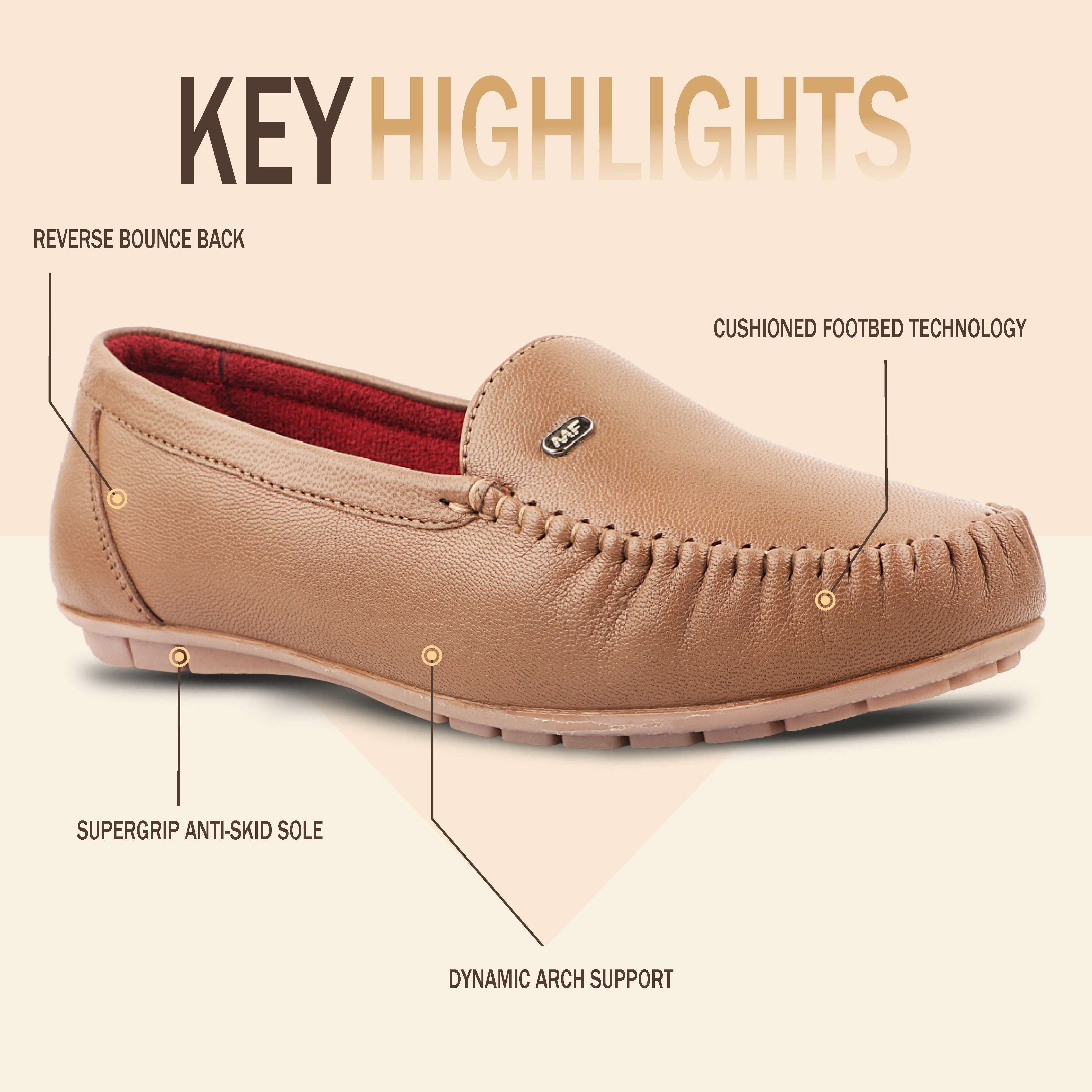 Pointed-Toe Leather Loafers for Women with Extra Cushion