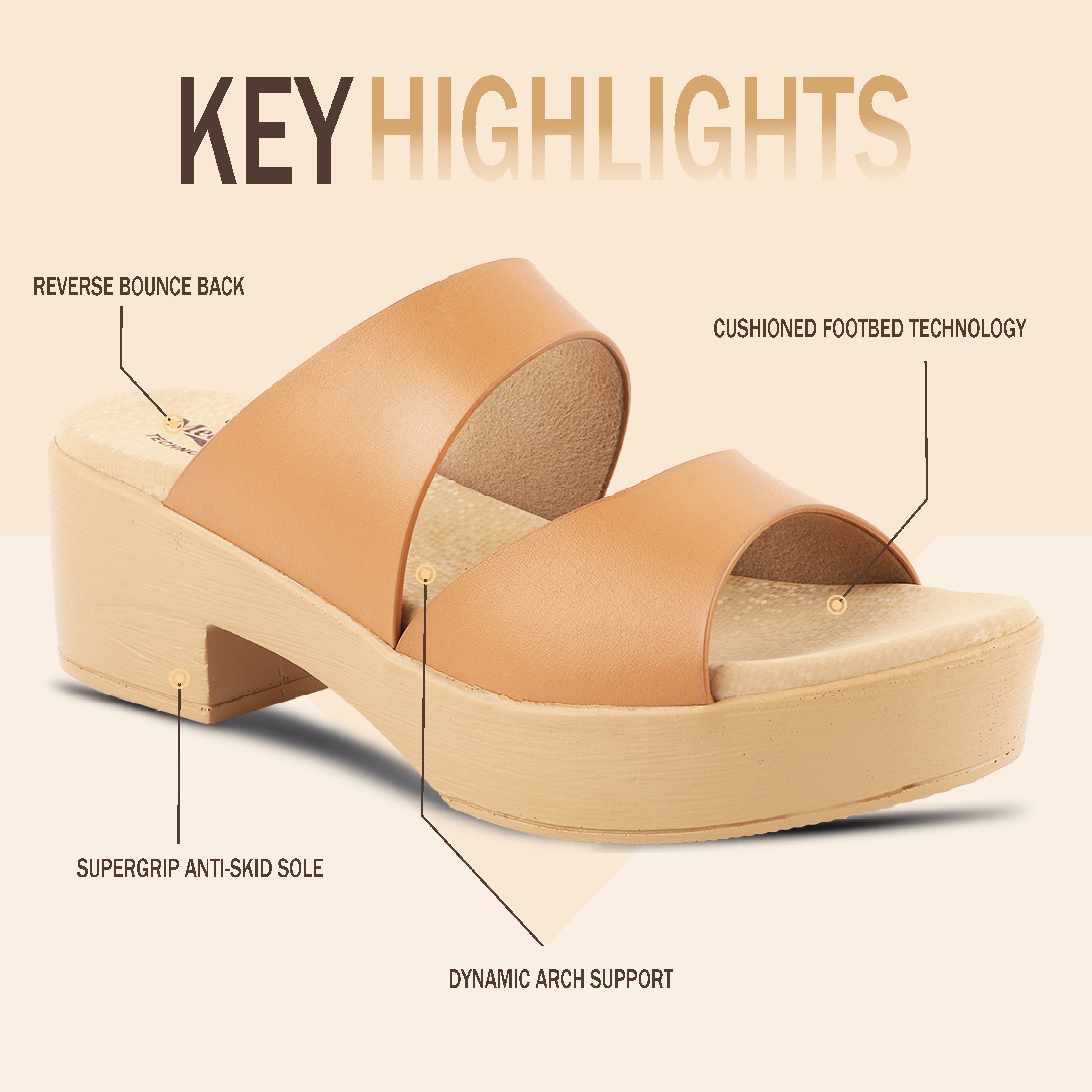 Medifeet Women’s Two Strap Slip-On Heels