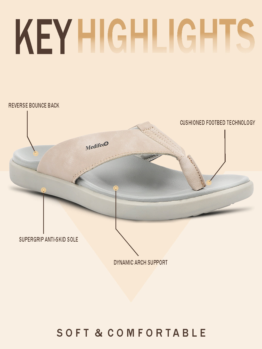 Medifeet Men's Leather Thong Slippers