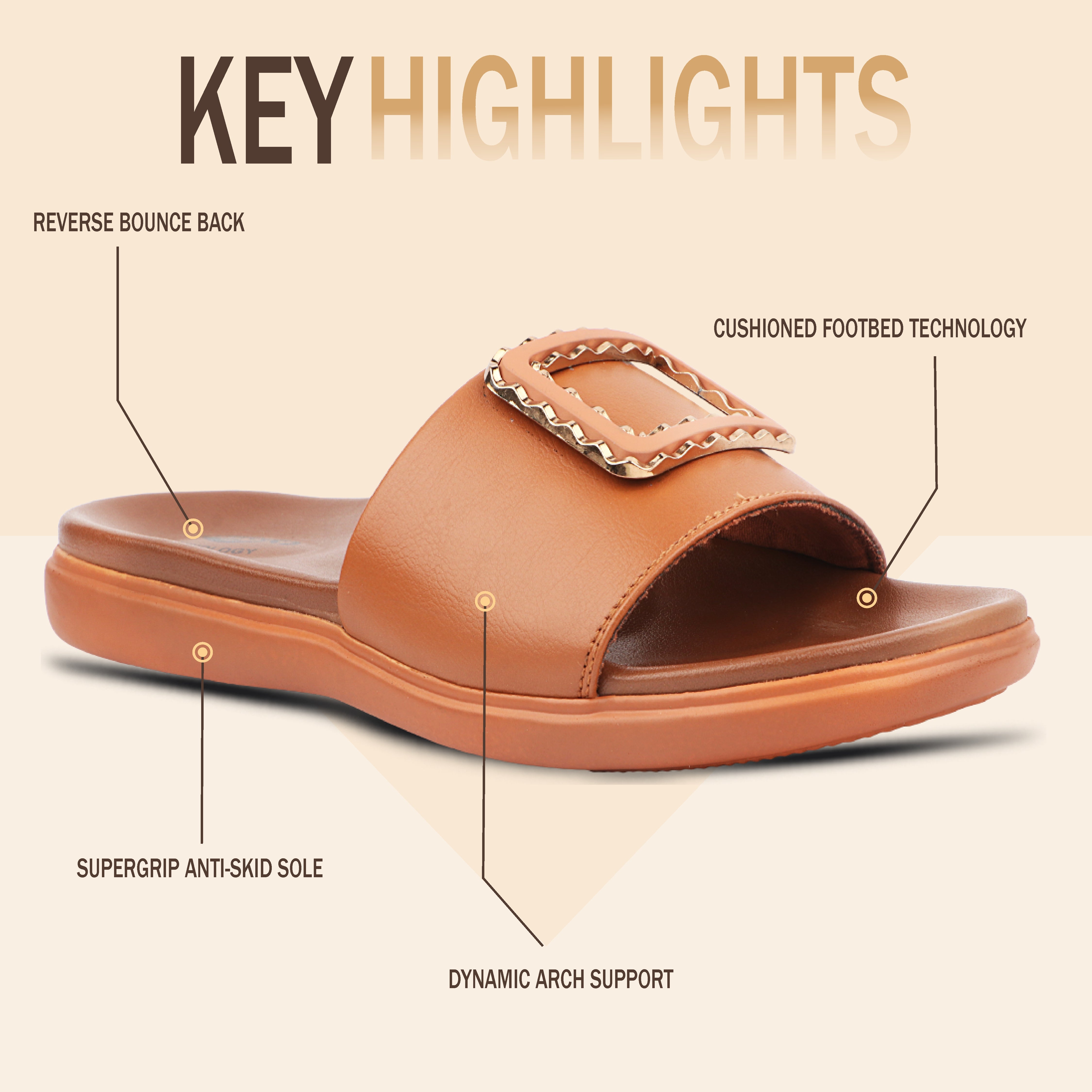 Medifeet Leather Sliders for Women (Comfortable & Classic Design)