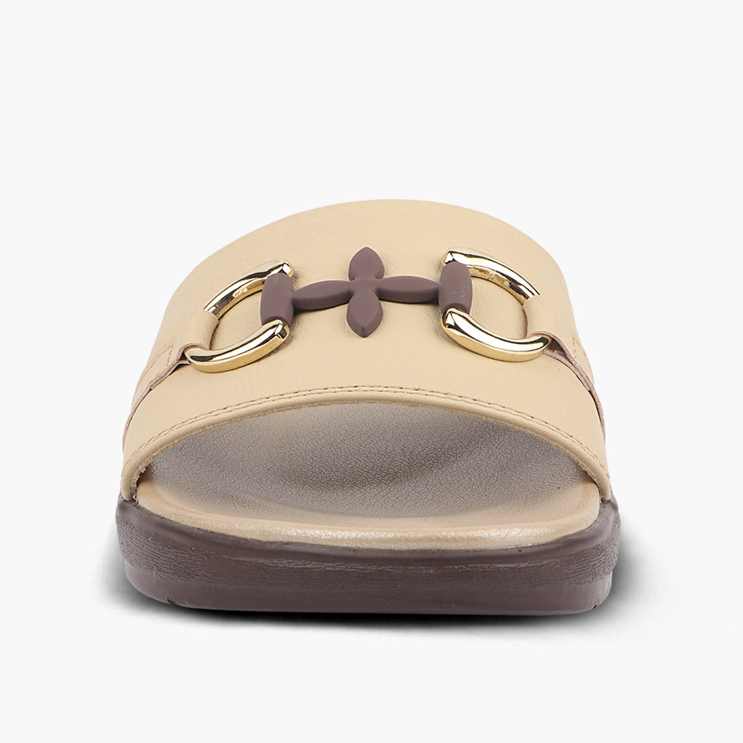 Medifeet Classic Leather Slide for Women (Cushioned Footbed & Arch Support)