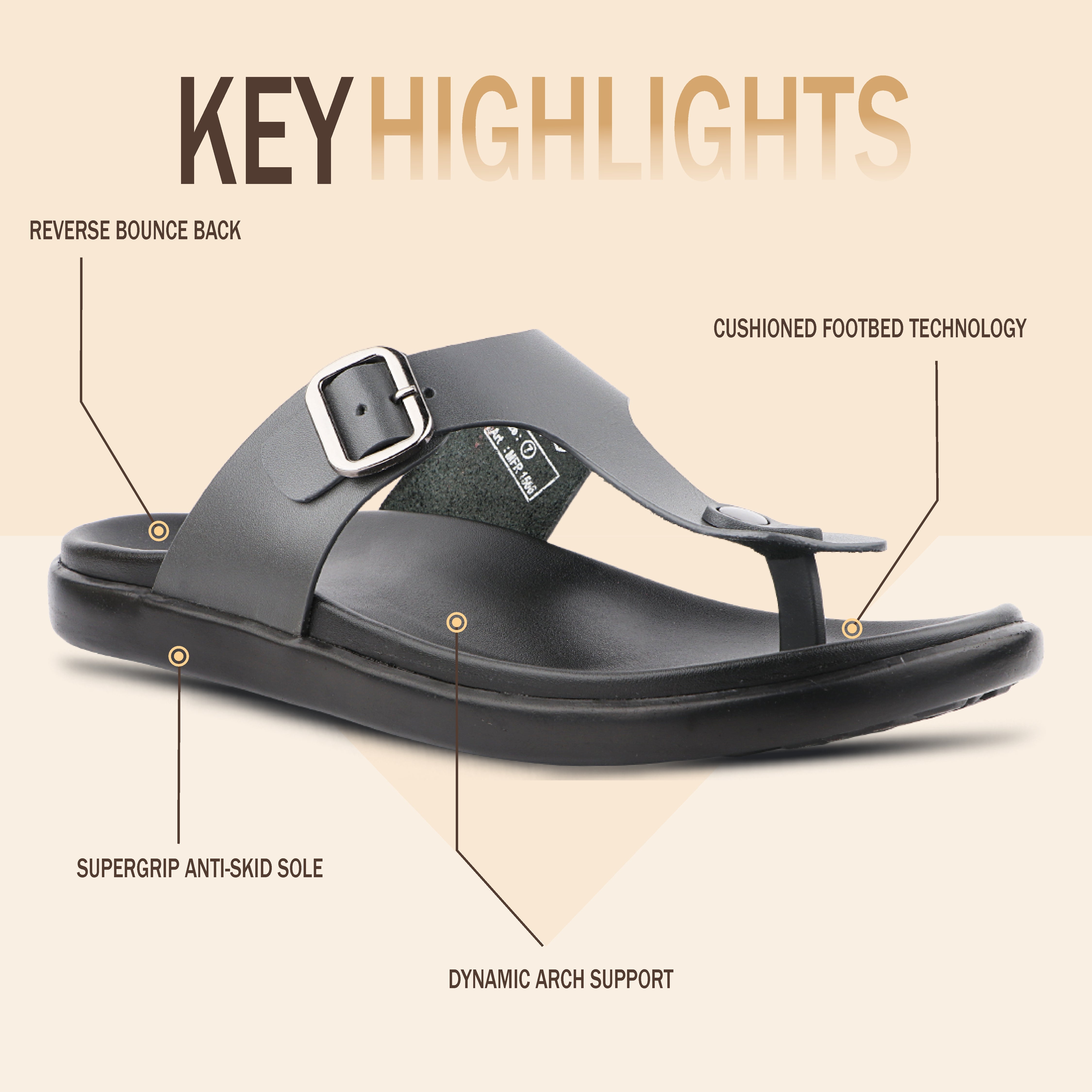 Medifeet Stylish and Comfortable Slippers for Men
(Leather Slippers | V Strapped Design)