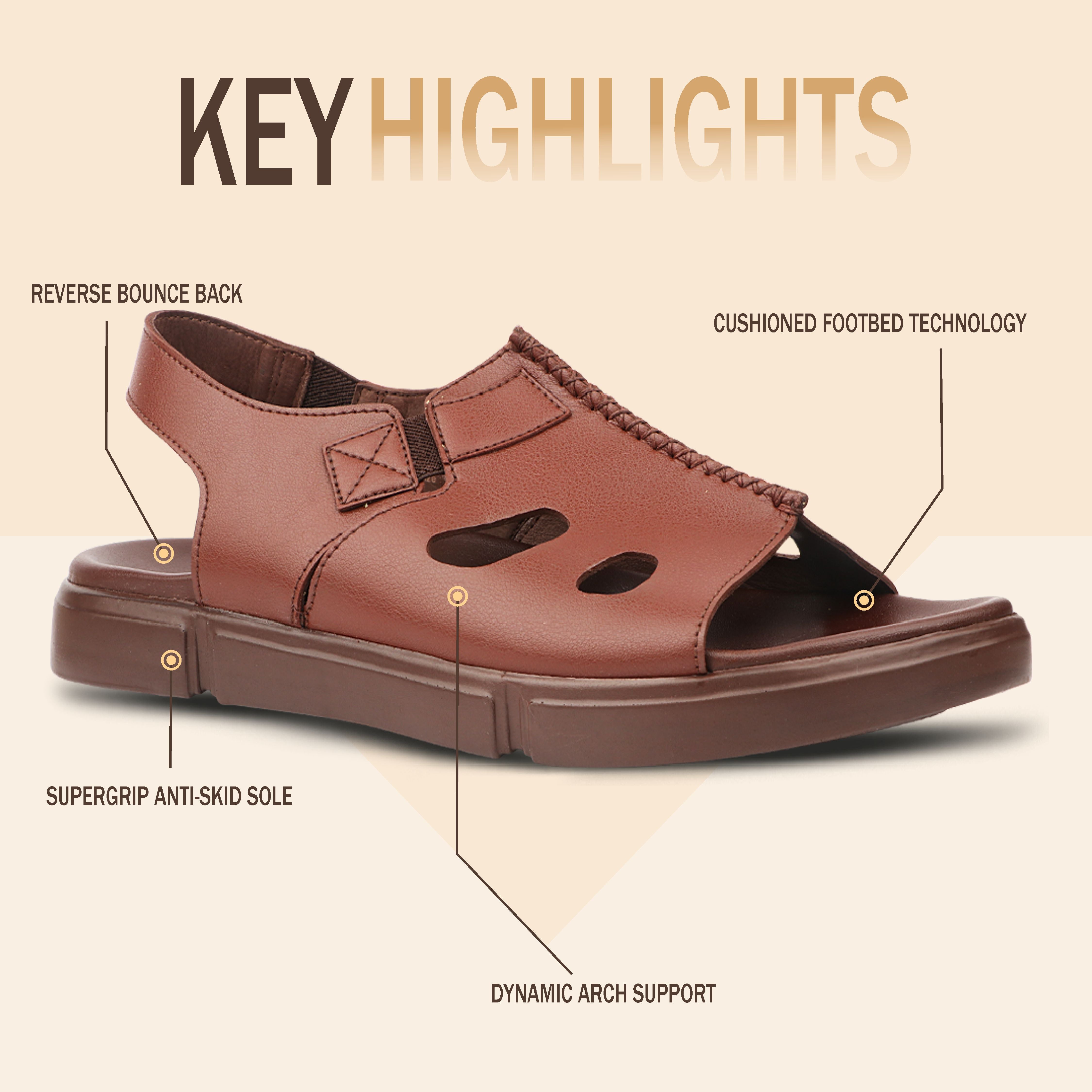 Medifeet Men's Orthopedic Slingback Sandals | Arch Support | German Comfort Technology | Everyday Comfort