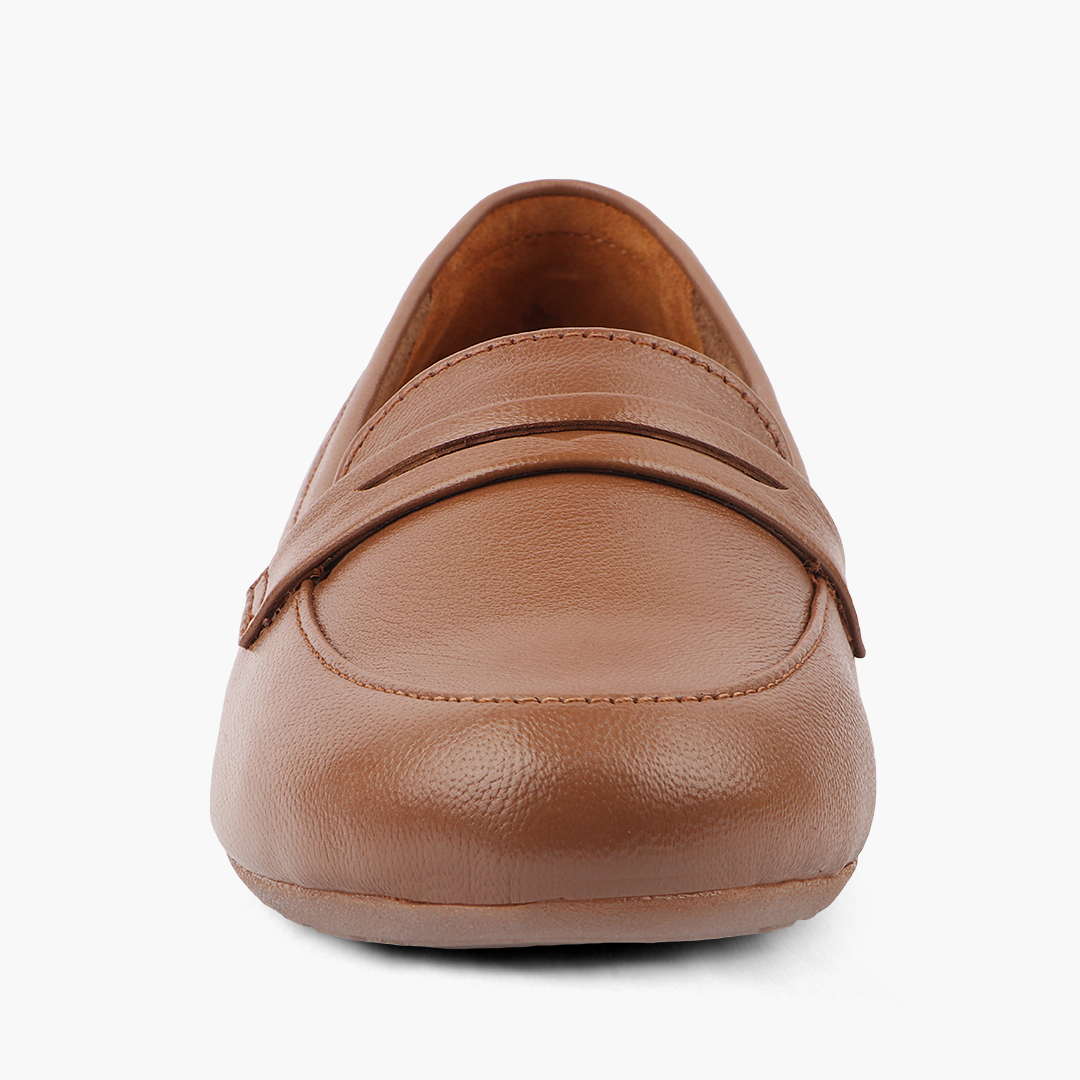 Extra Cushioned Pointed-Toe Belly Loafers for Women