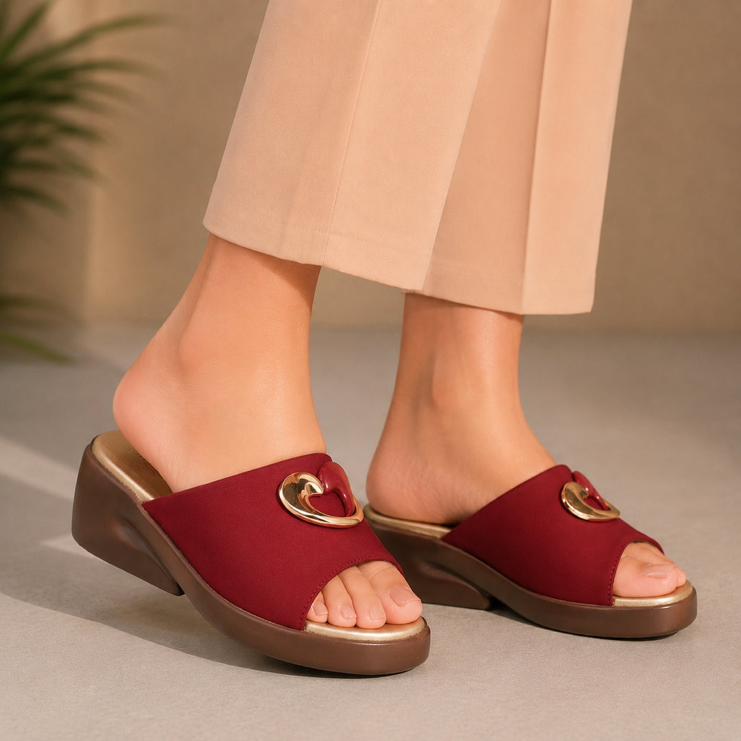 Medifeet Women's Elegant Comfort With Fashion Wedge Slide Sandals with Soft Cushioned Footbed & Engineered with BASF German Technology