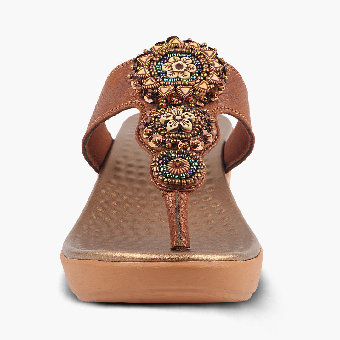 Medifeet Cushioned Wedge Heel Sandals for Women (Arch Support)