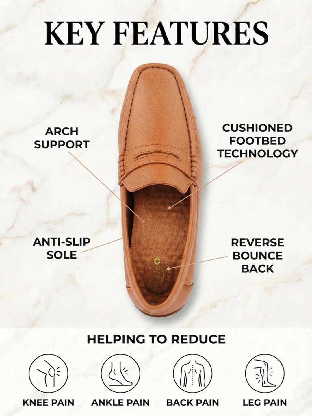 Medifeet Formal Style Shoes for Men
(Premium Genuine Leather | Men’s Loafer)