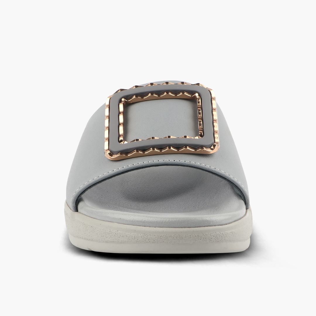 Classic Leather Slippers for Women with Cushioned Footbed