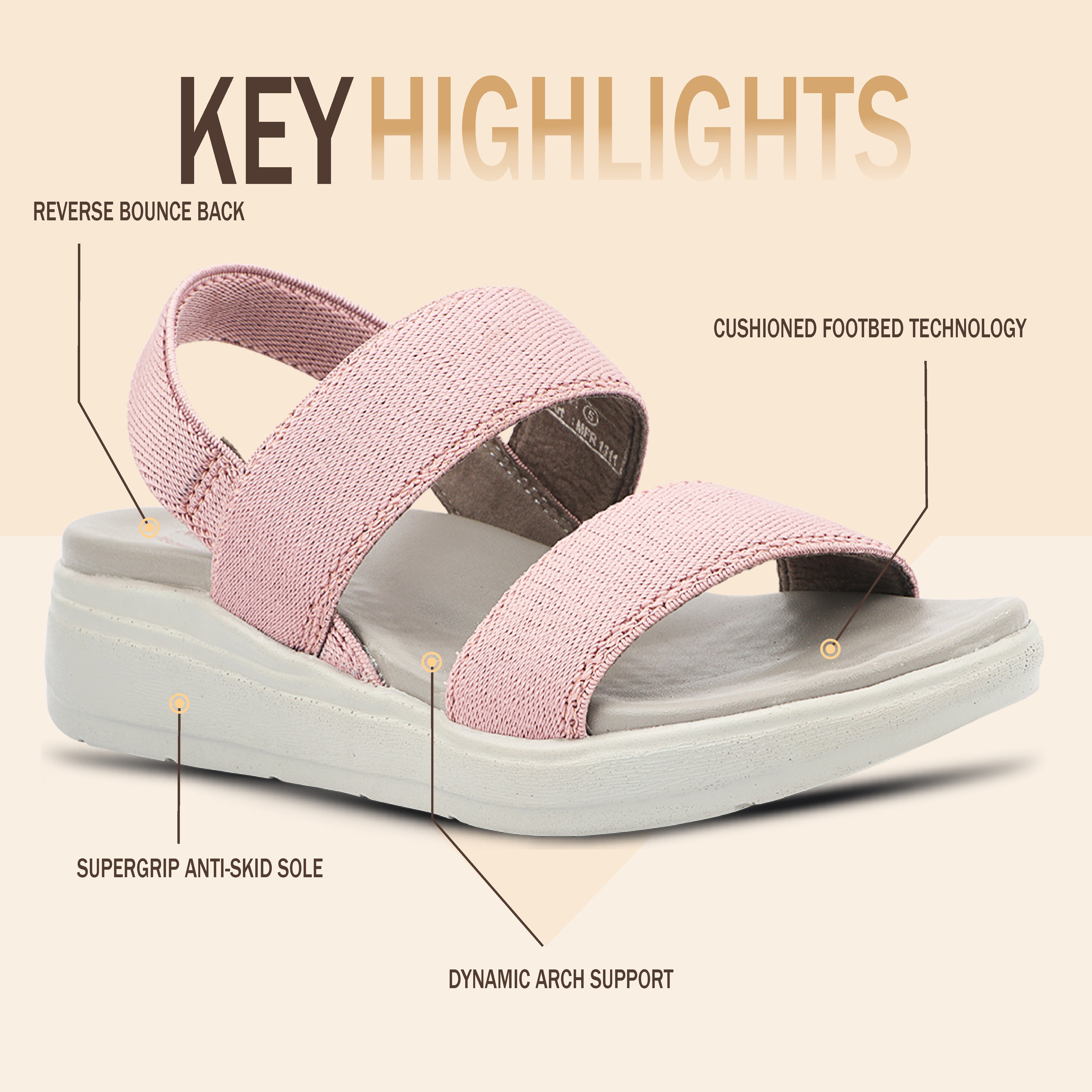 Medifeet Women's Dual Strap Fashion Sandals (with High Back Strap & Arch Support)