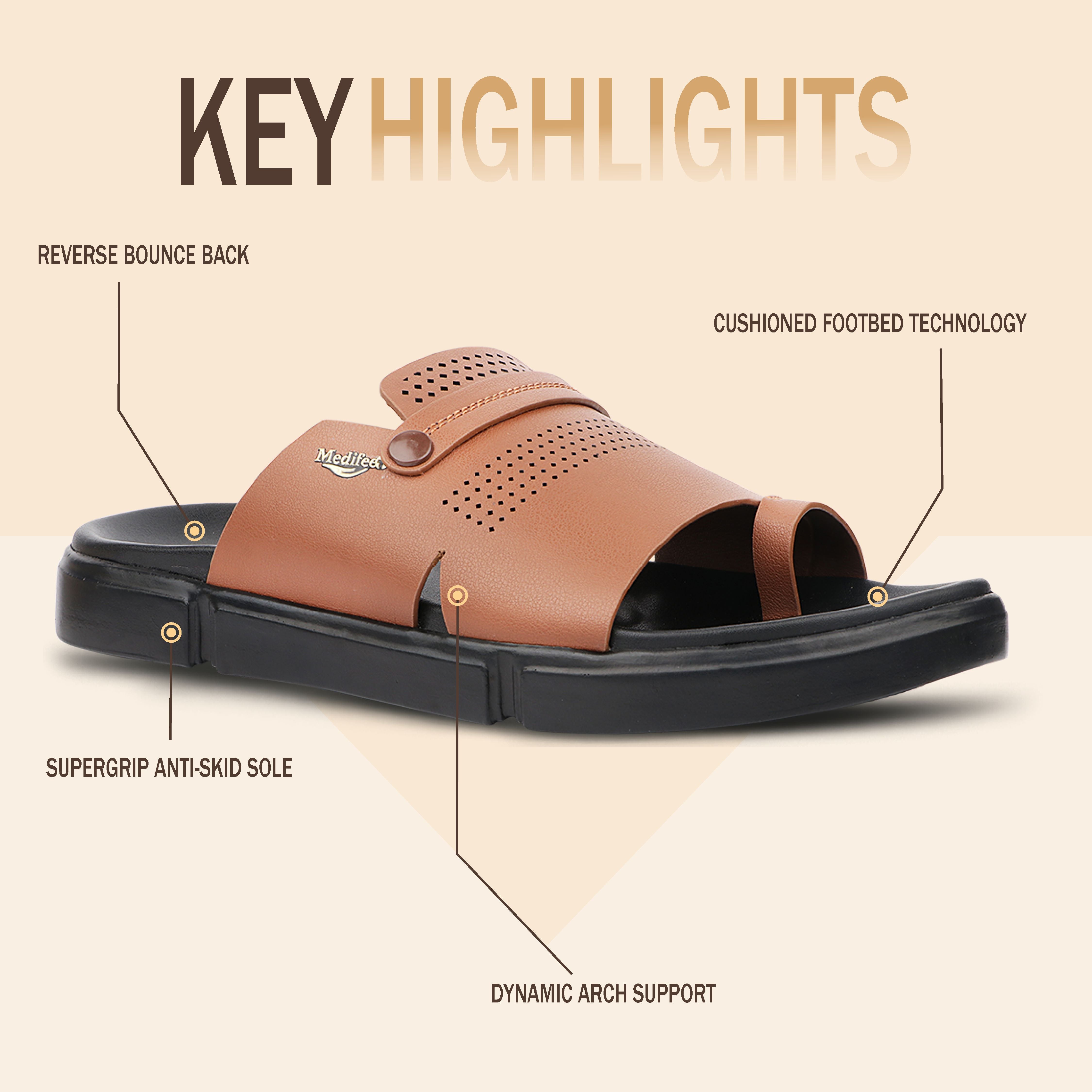 Medifeet Ortho Walk Slide Sandal For Men's | German Technology Comfort Midsole with Arch Support & Lightweight Sandals