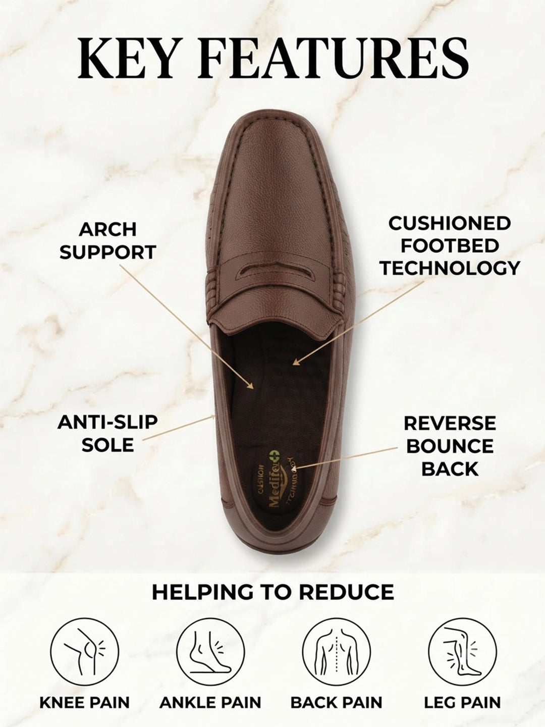 Medifeet Formal Style Shoes for Men
(Premium Genuine Leather | Men’s Loafer)
