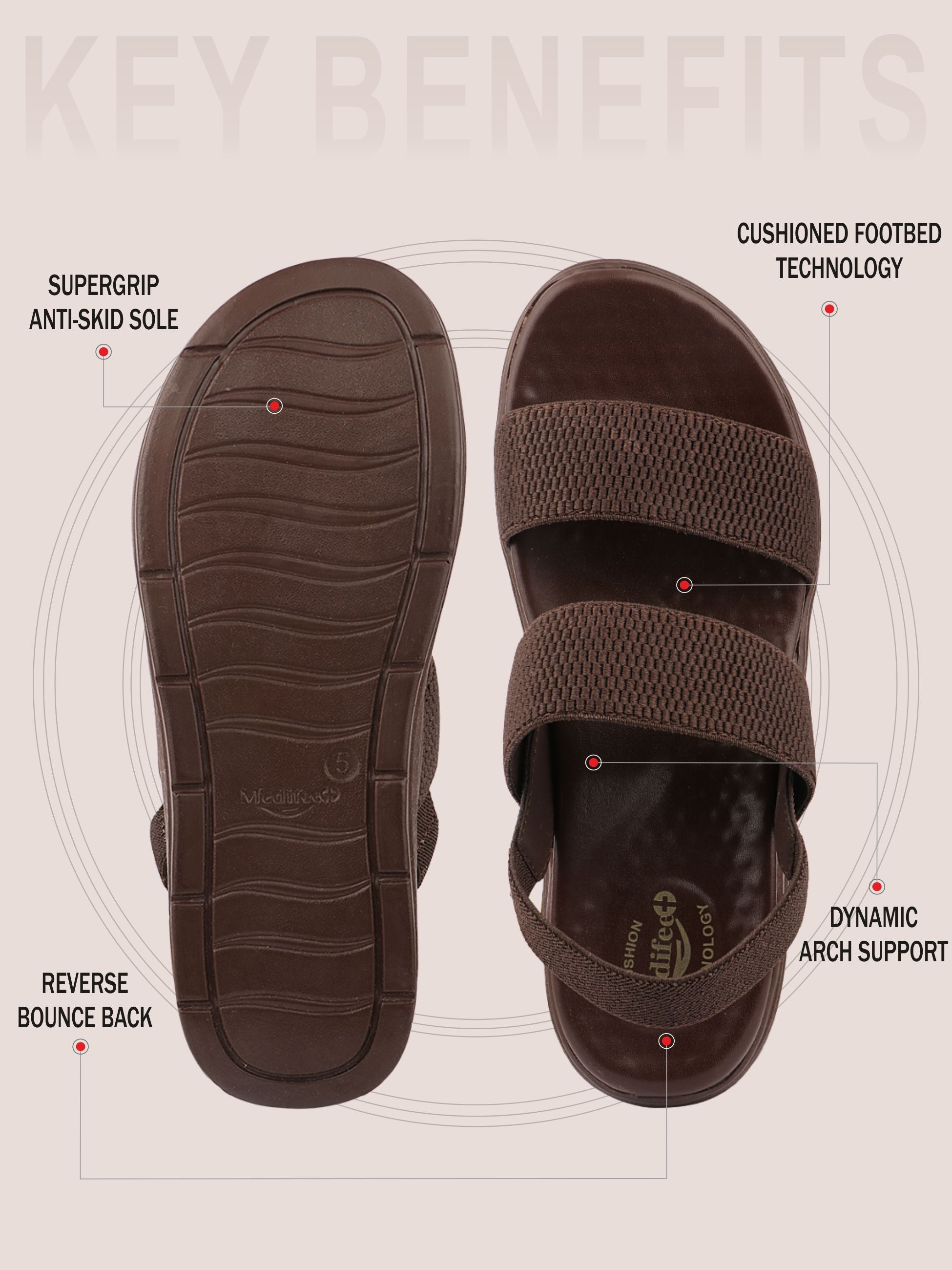 Medifeet Dual Strap Sandals for Women
(with High Back Strap & Arch Support)
