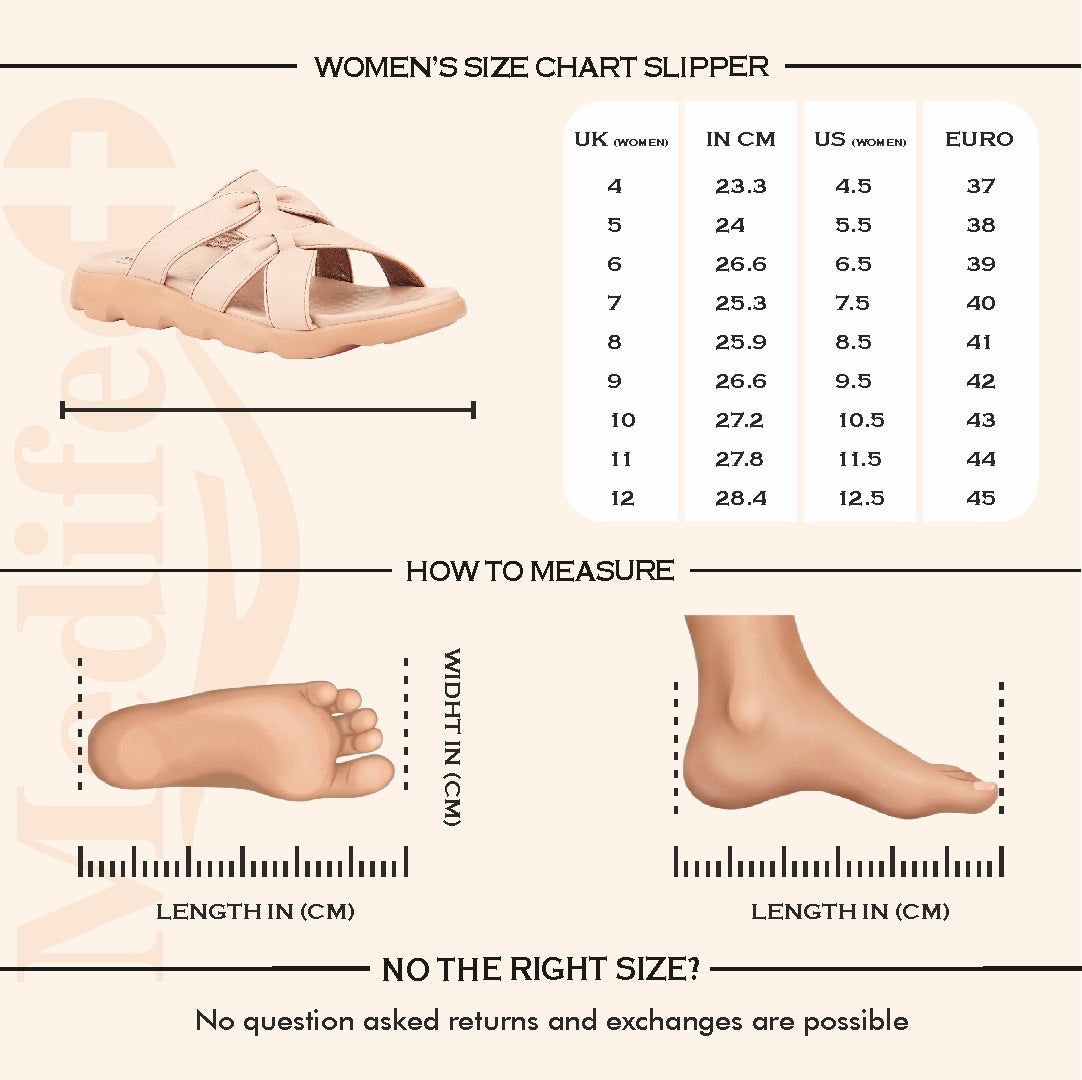 Medifeet Cross Loop Women's Orthopedic Ergonomic Comfort Slides | German Technology | Arch Support | Diabetic Friendly | Indoor & Outdoor Use Slippers