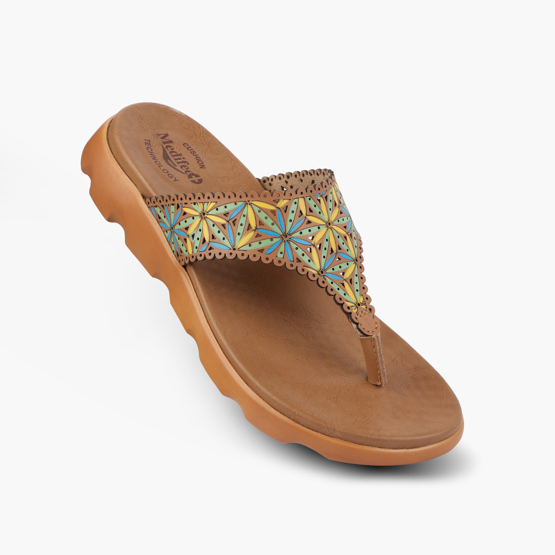Medifeet V-Flora Comfortable Sandal with Arch Support For Women's
