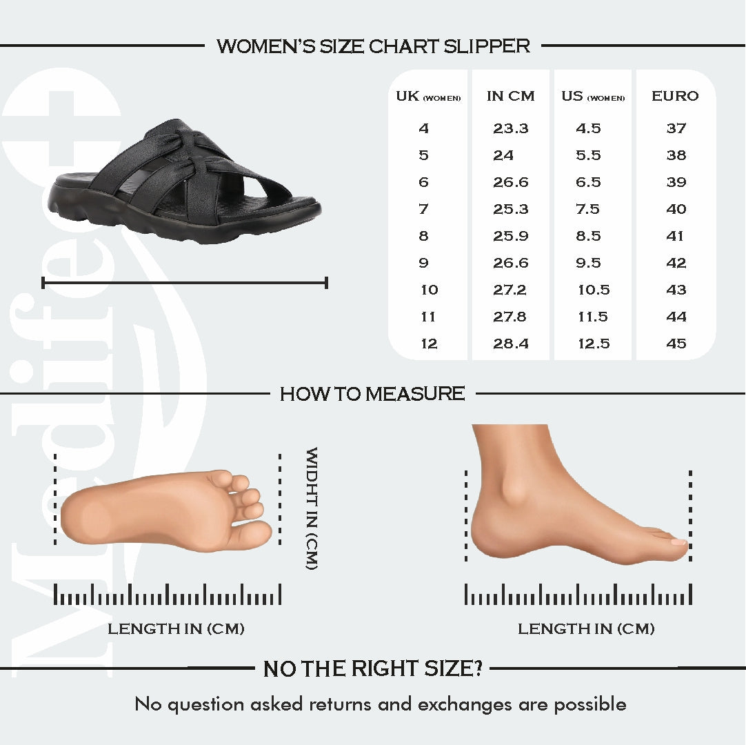 Medifeet Cross Loop Women's Orthopedic Ergonomic Comfort Slides | German Technology | Arch Support | Diabetic Friendly | Indoor & Outdoor Use Slippers