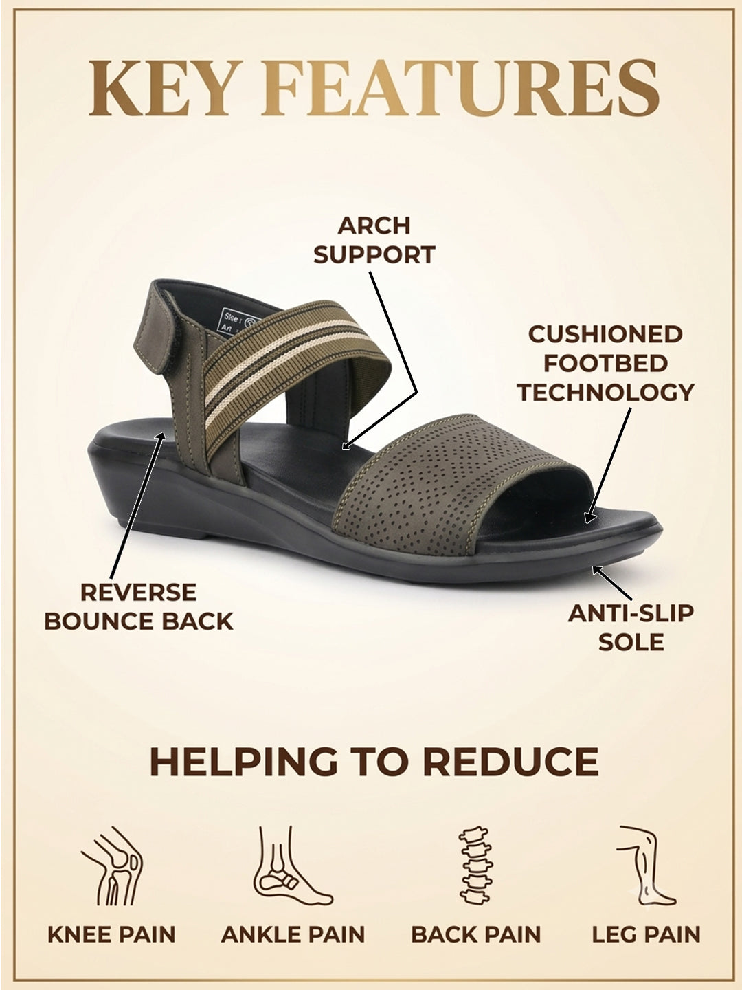Medifeet Women’s Orthopedic Comfort Sandals - German-Based Bounce Back Cushion Technology with BASF | Arch Support | Cushioned Midsole | Adjustable Velcro Closure