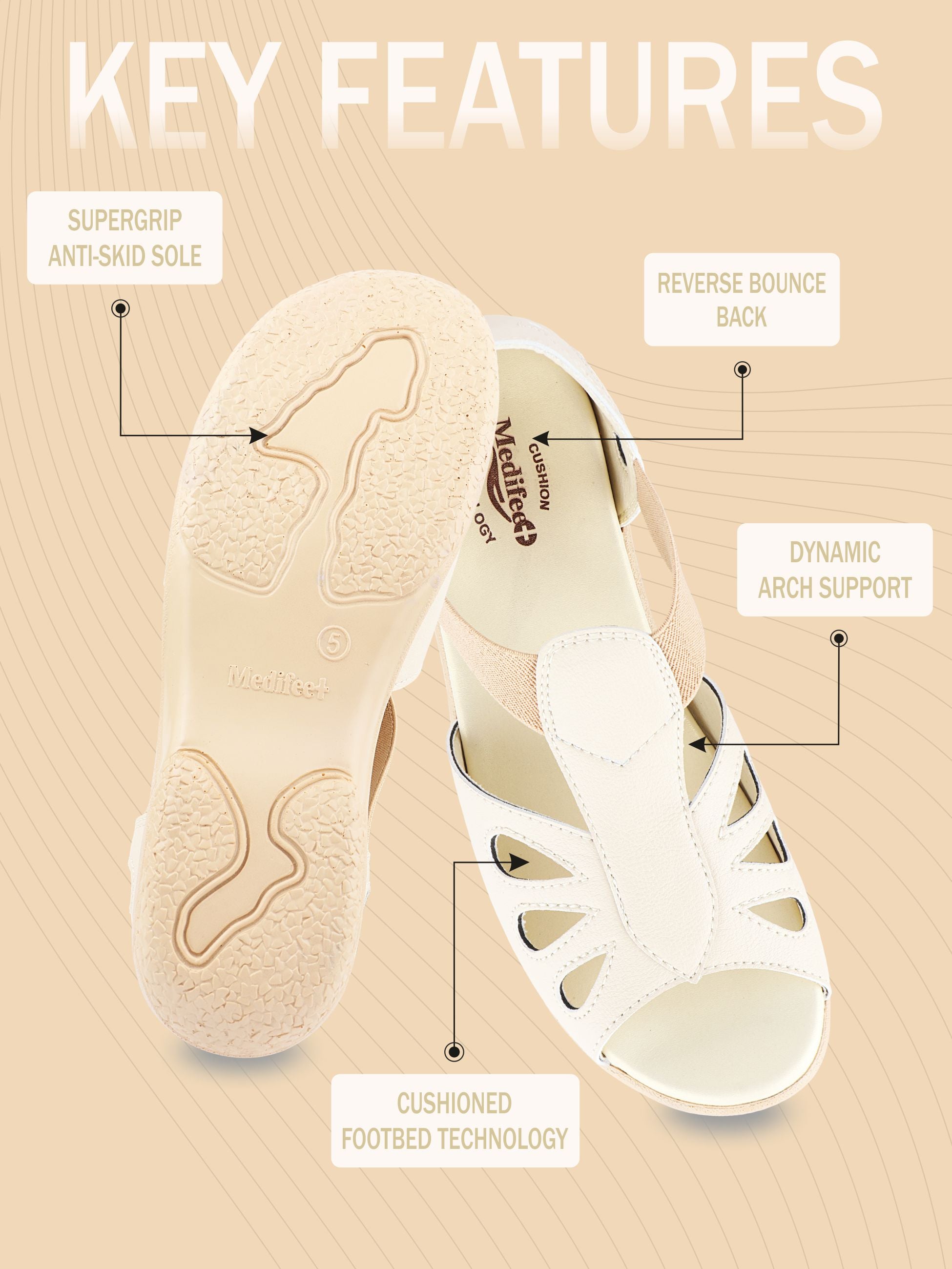 Medifeet Crowne Style Sandals for Women (with High Back & Arch Support)