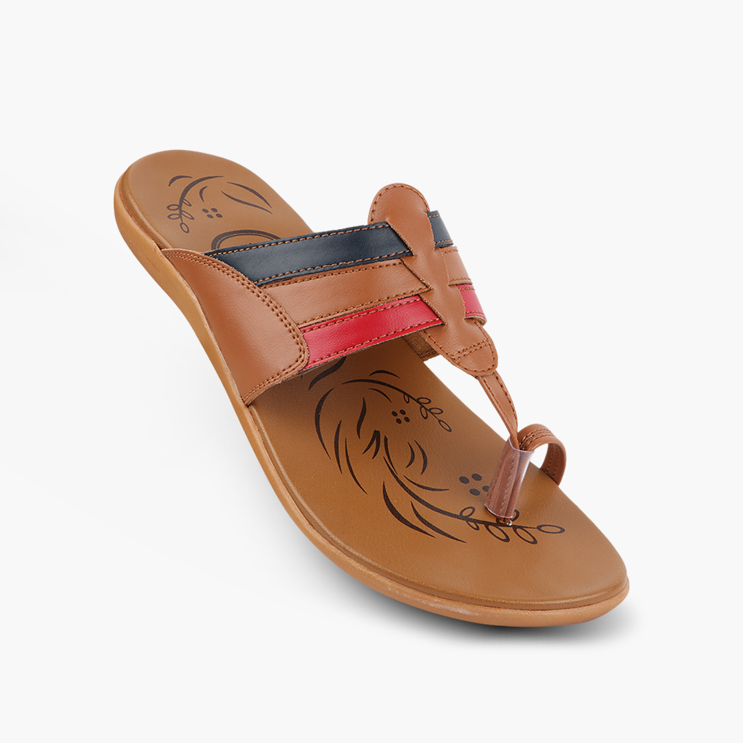 Medifeet Leather Slippers for Women (Kolhapuri Style | Premium Leather)