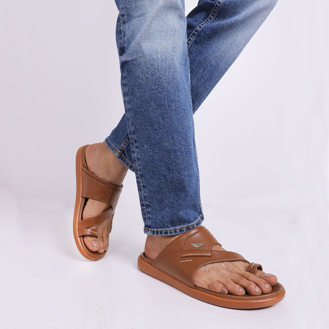 Medifeet Classic Design Leather Slippers for Men
(Ideal for Long Wear)