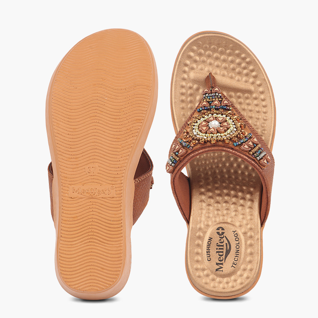 Medifeet Fashion Wedge with Cushion and Comfort Slip-On For Women