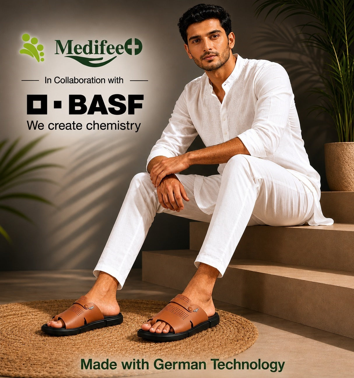 Medifeet Ortho Walk Slide Sandal For Men's | German Technology Comfort Midsole with Arch Support & Lightweight Sandals