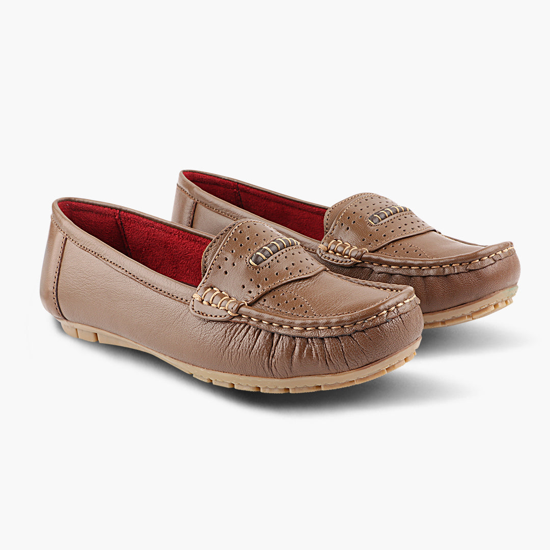 Medifeet Genuine Leather with Arch Support Loafers For Women's