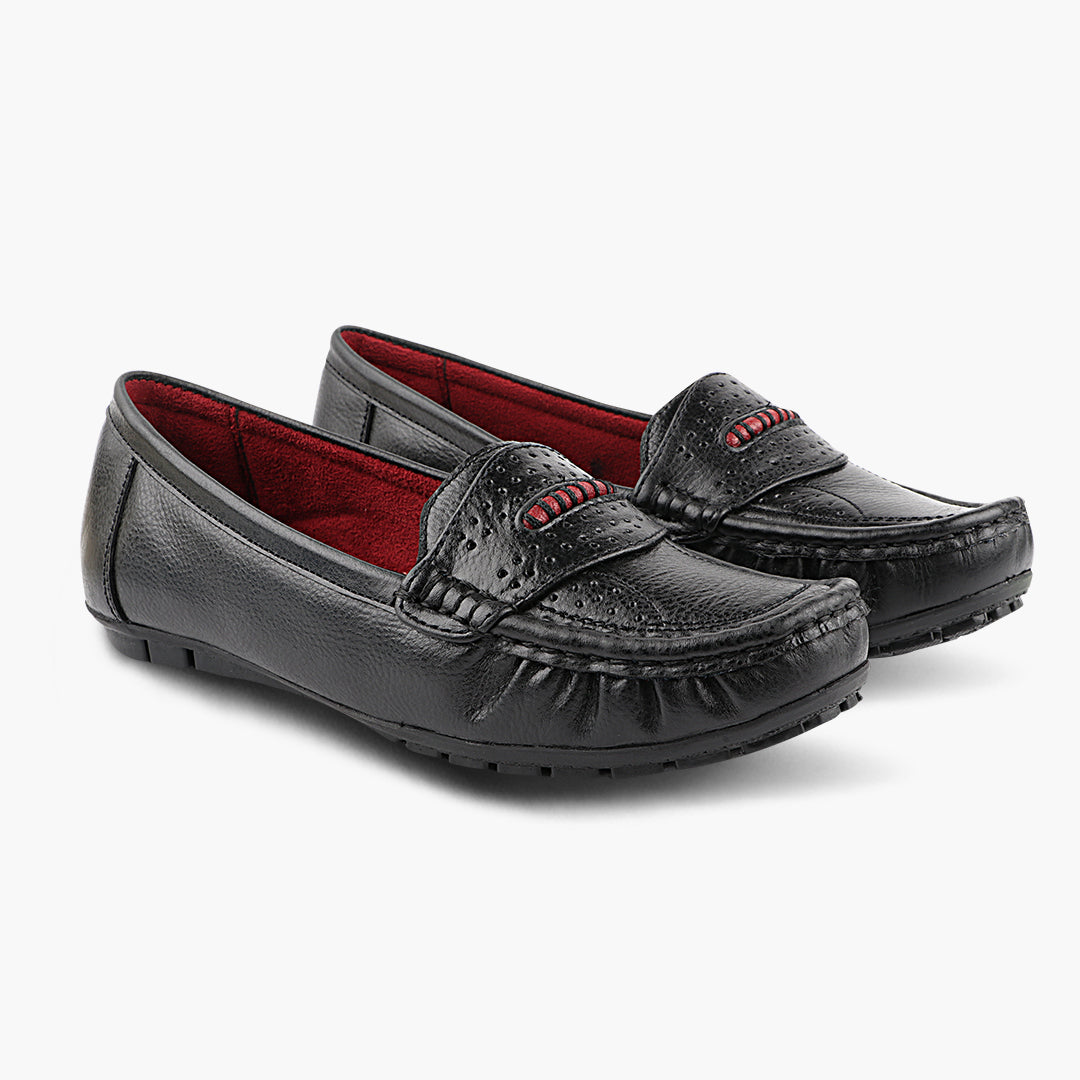 Medifeet Genuine Leather with Arch Support Loafers For Women's