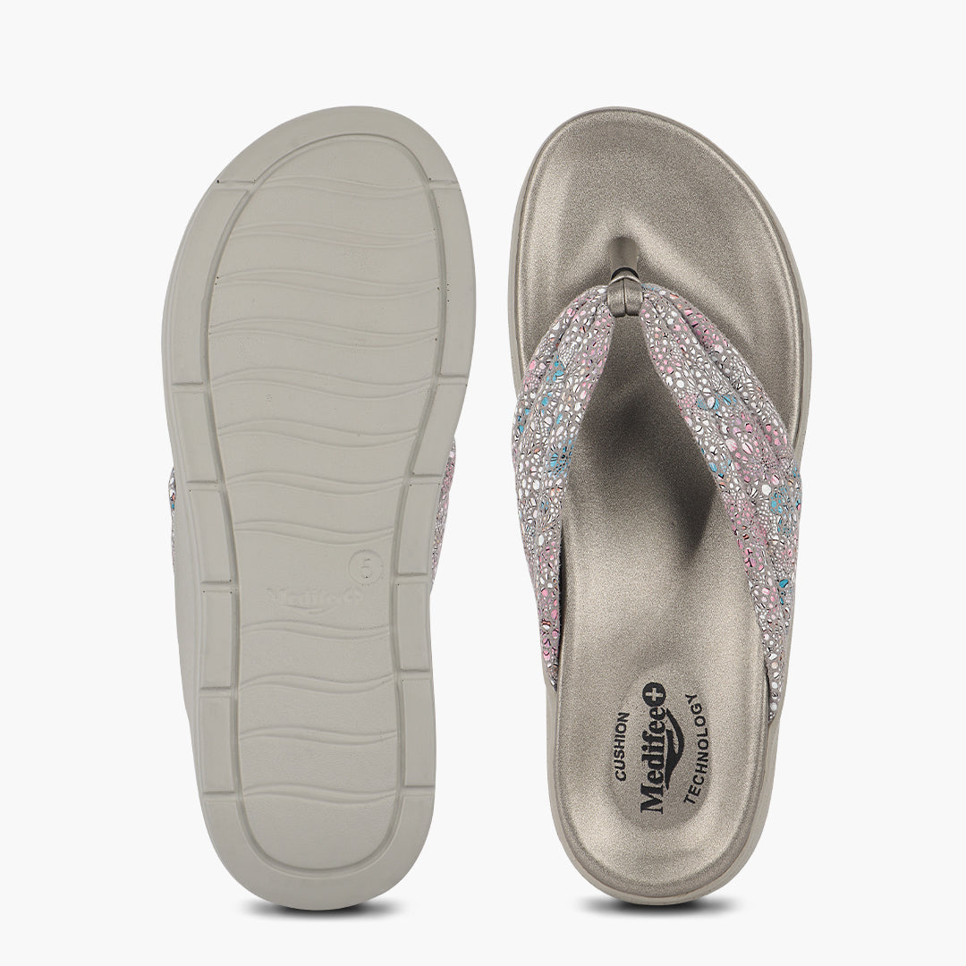 Medifeet Cushion & Comfortable Midsole With Arch Support Slippers For Women's (FLORAL)