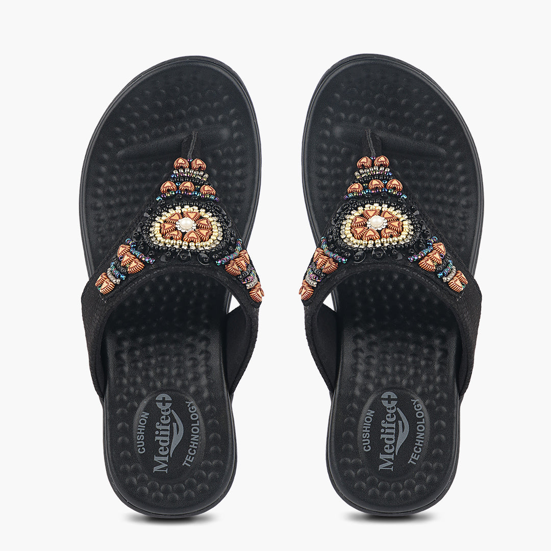 Medifeet Fashion Wedge with Cushion and Comfort Slip-On For Women