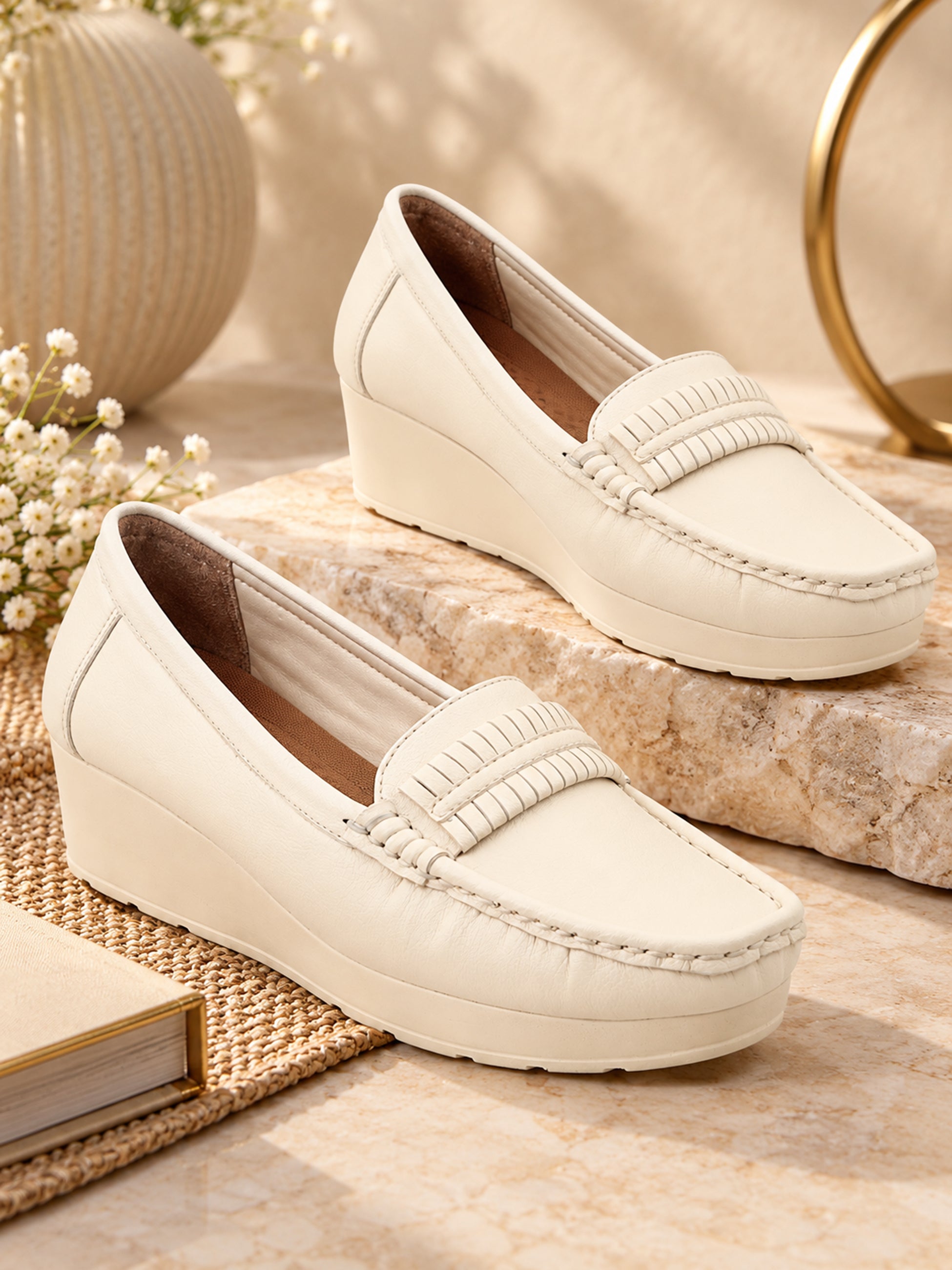 Medifeet Women's Platform Loafer Heels | Arch Support | Cushioned Insole | German Cushion Technology | Anti-Skid Sole | Posture Support | All-Day Comfort
