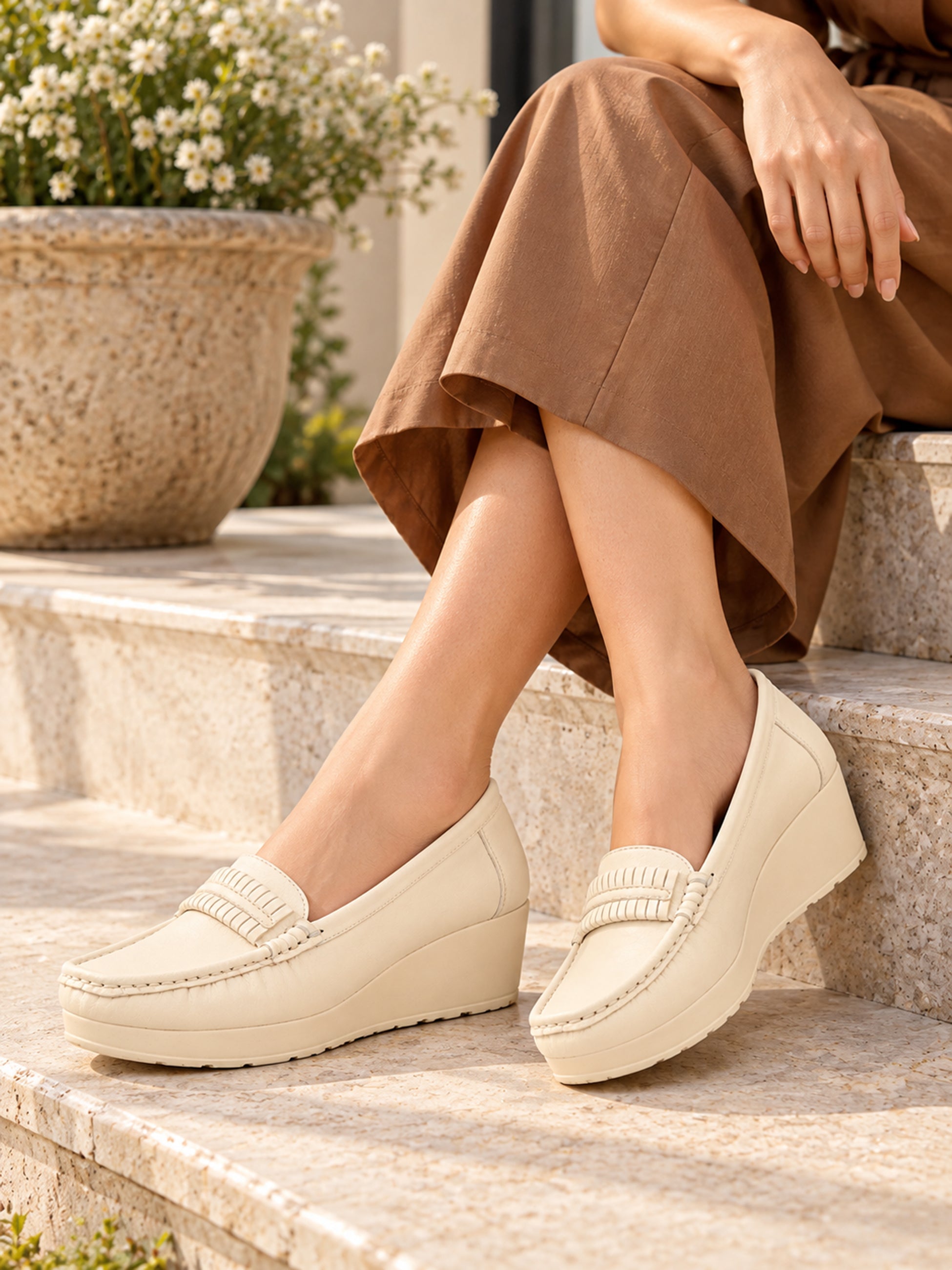 Medifeet Women's Platform Loafer Heels | Arch Support | Cushioned Insole | German Cushion Technology | Anti-Skid Sole | Posture Support | All-Day Comfort