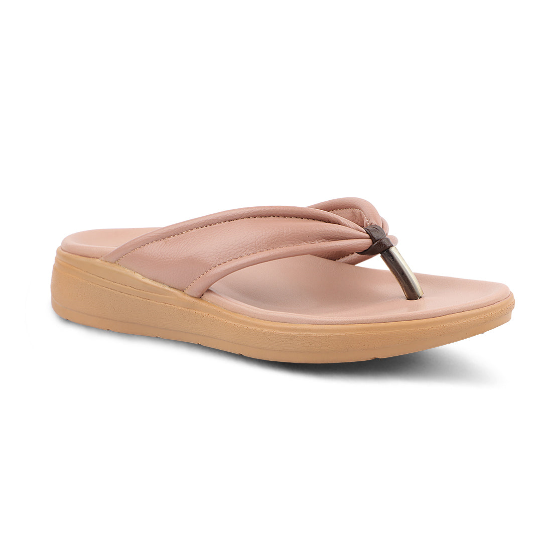 Modern V Strap Style Comfy Leather Slippers for Women