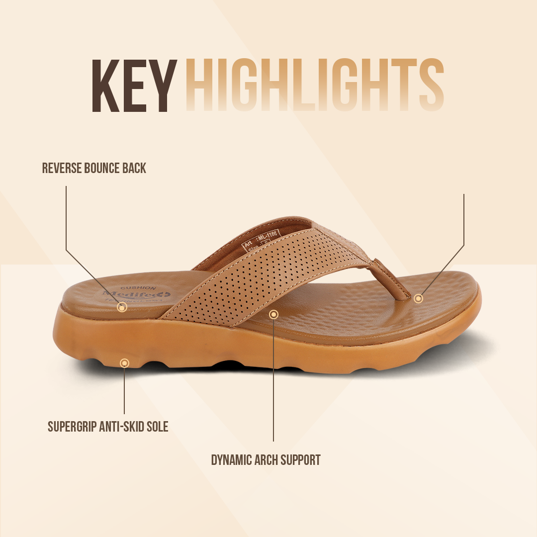 Broad Strap, Cushioned Leather Slippers for Women