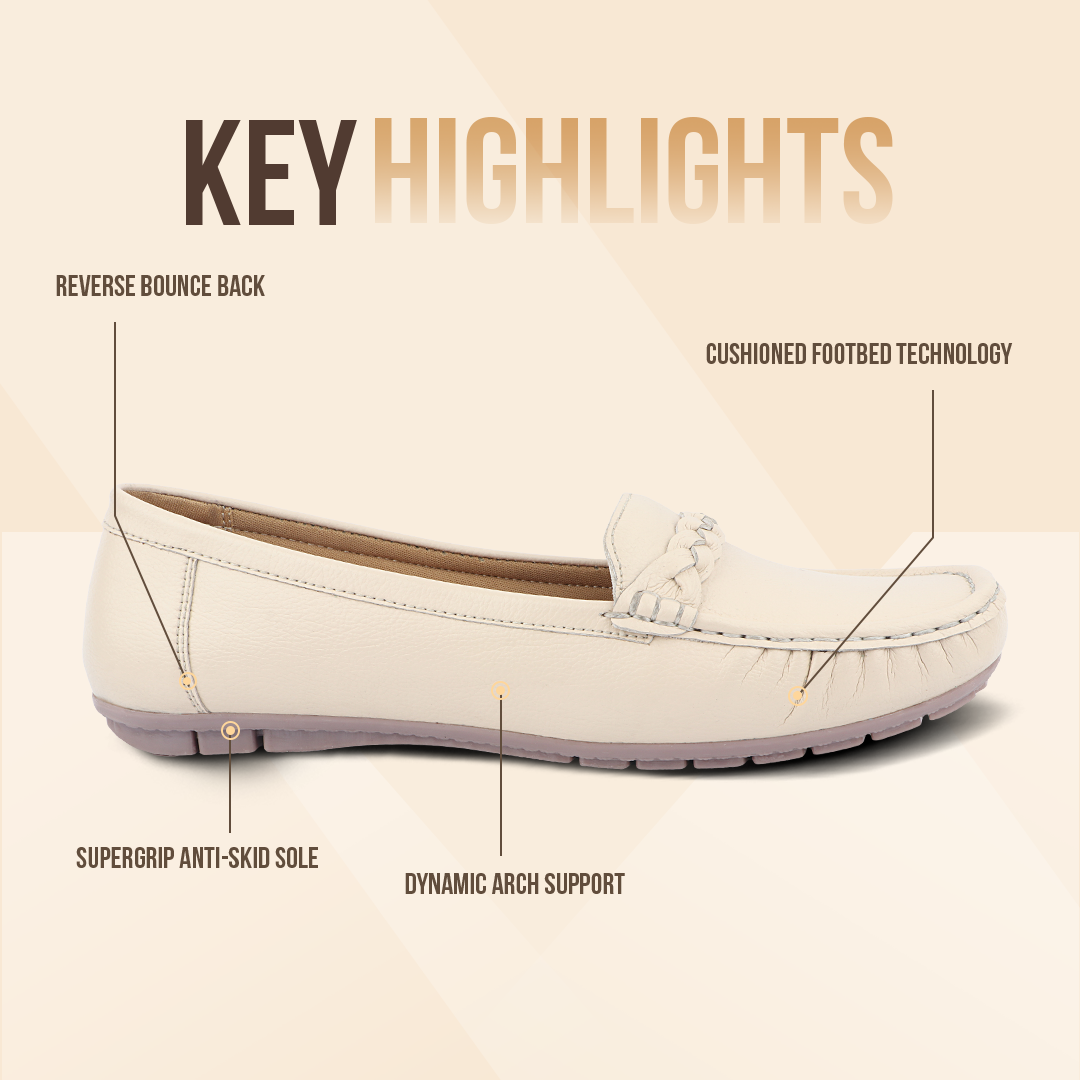 Medifeet Pointed-Toe Leather / Moccasin Loafers Women
(Comfortable Loafers for Women)