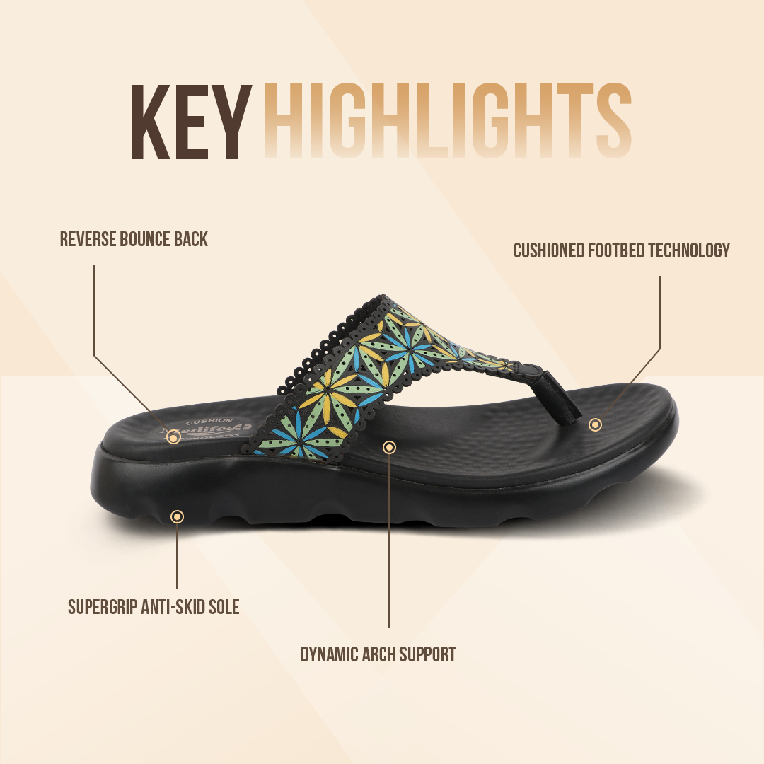 Medifeet V-Flora Comfortable Sandal with Arch Support For Women's