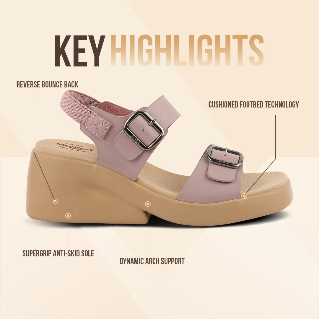Medifeet Dual Strap Heel Sandal for Women (With Ankle Strap for Better Fit)