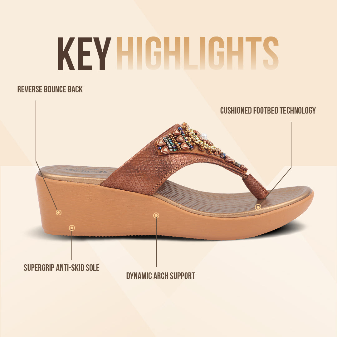 Medifeet Fashion Wedge with Cushion and Comfort Slip-On For Women