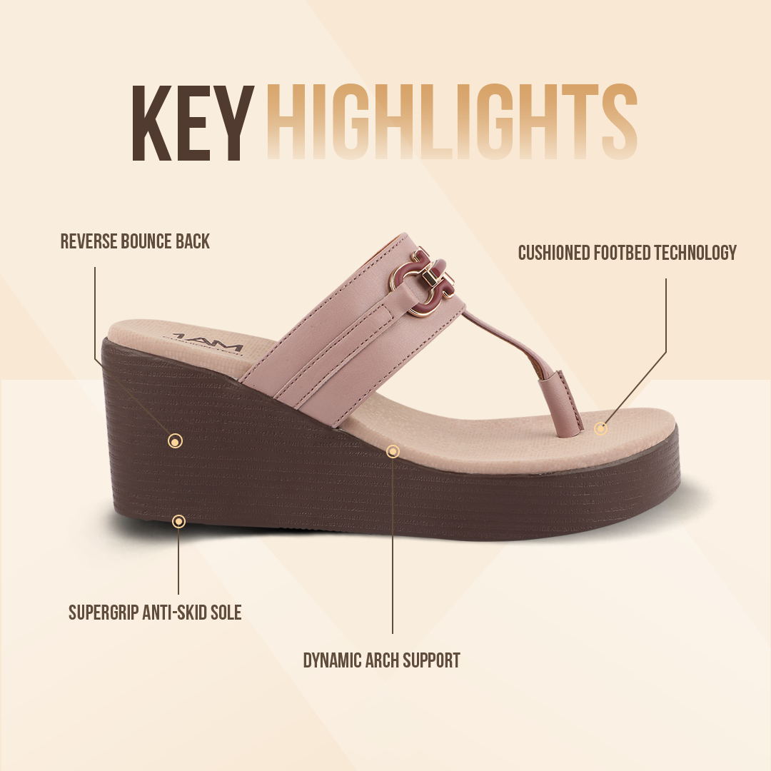 Cushioned Wedge Heel Sandals for Women (Arch Support)