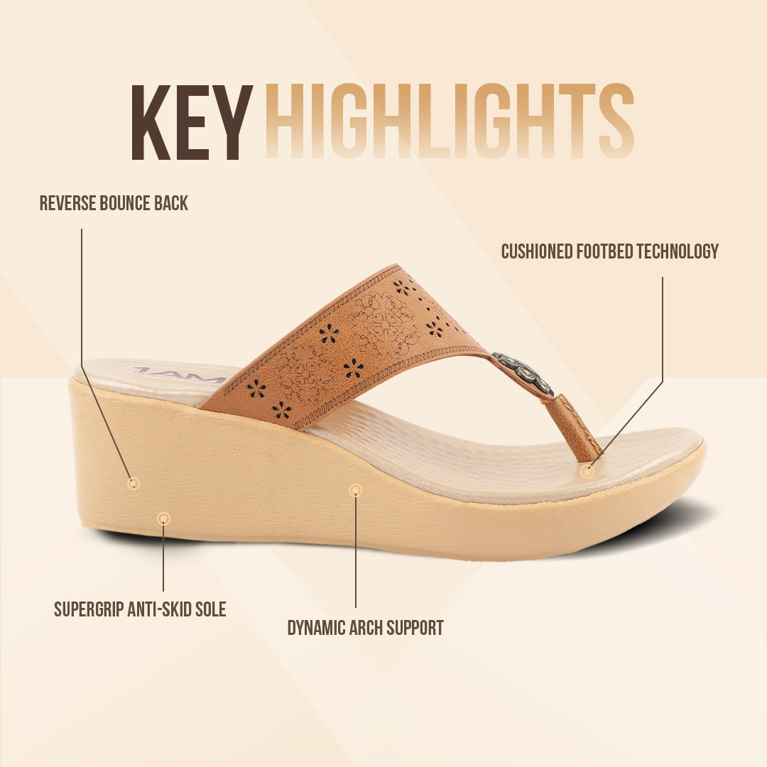 Medifeet Heel Sandals With Embellished Strap For Women's (Arch Support & Comfortable & Cushion Footbed Sandals)