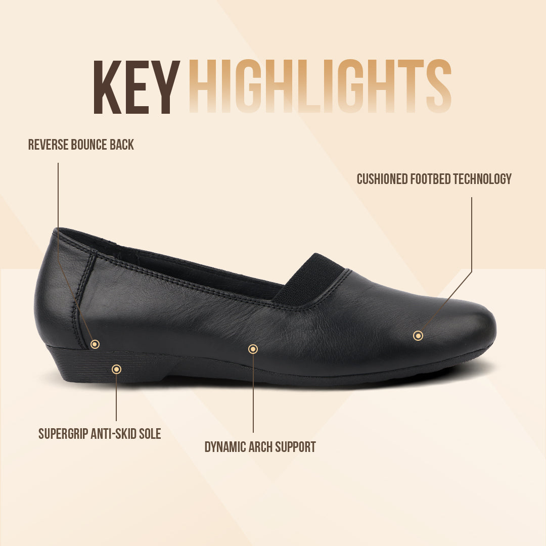 Medifeet Stylish & Comfy Belly Loafers for Women (Anti Skid Grip | Cushioned Footbed)