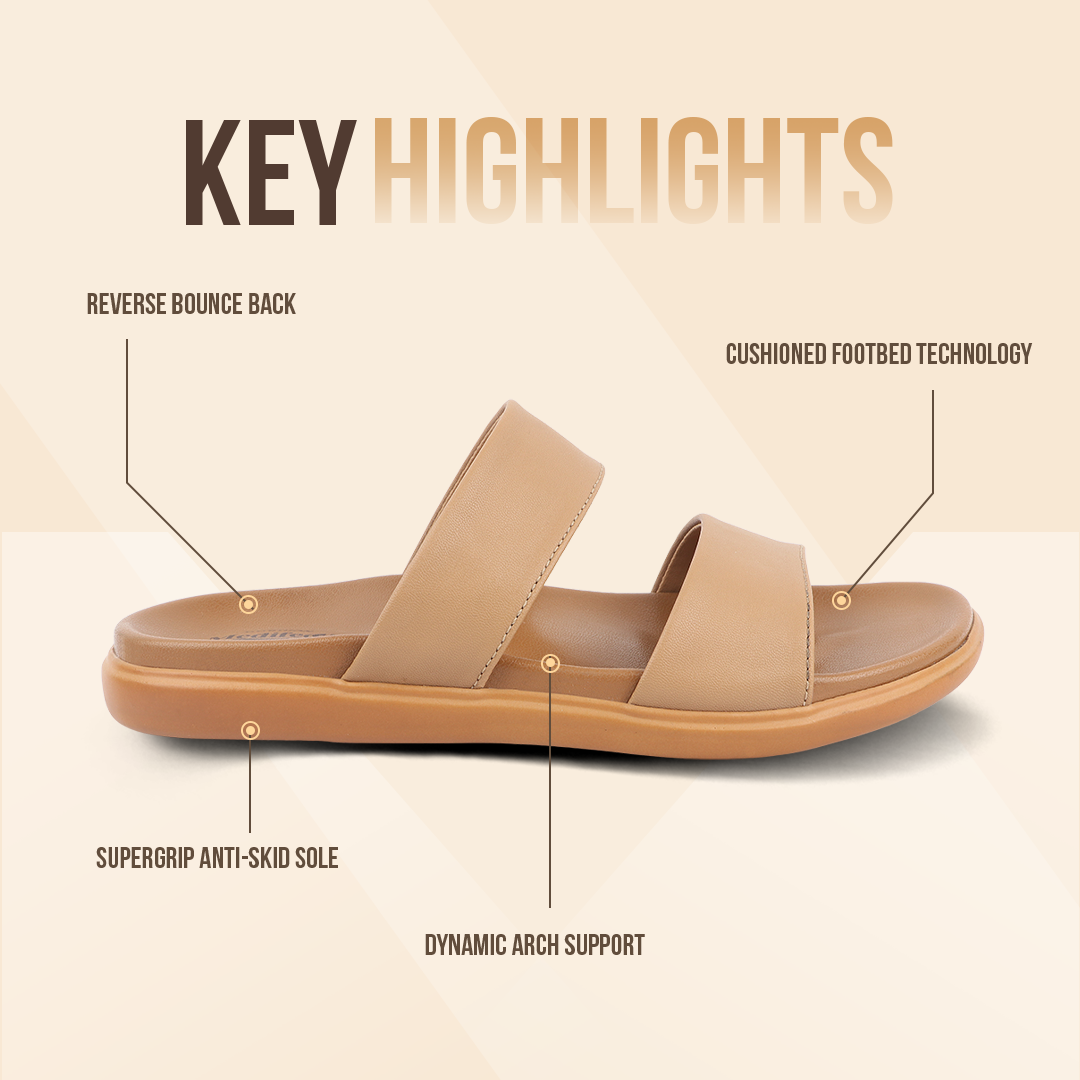 Medifeet Cushion & Comfortable Mono tone Slick Sandals For Women's