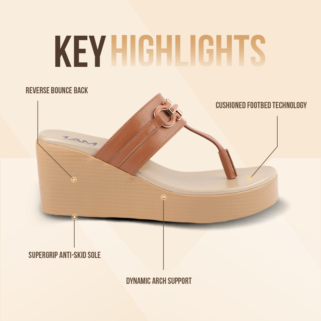 Cushioned Wedge Heel Sandals for Women (Arch Support)